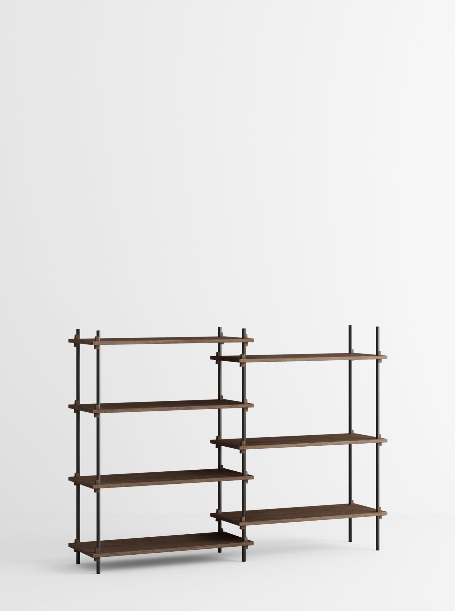 Customizable Moebe Shelving System in Smoked Oak & Black - Versatile Design