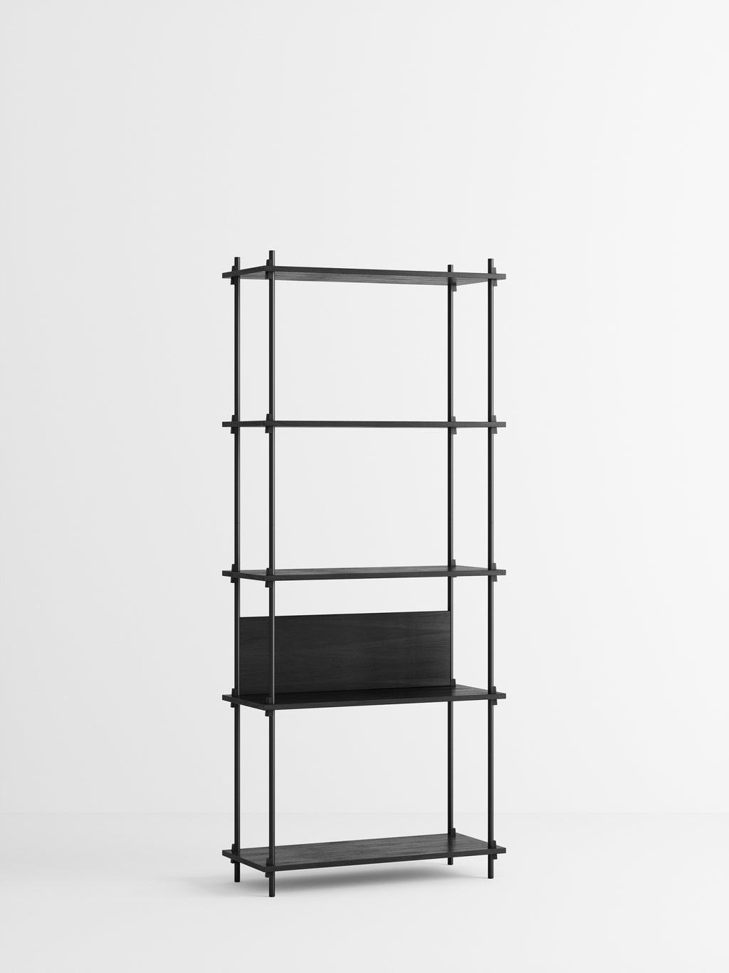 Customizable Moebe Black Shelving System - Versatile Room Divider & Wall Unit