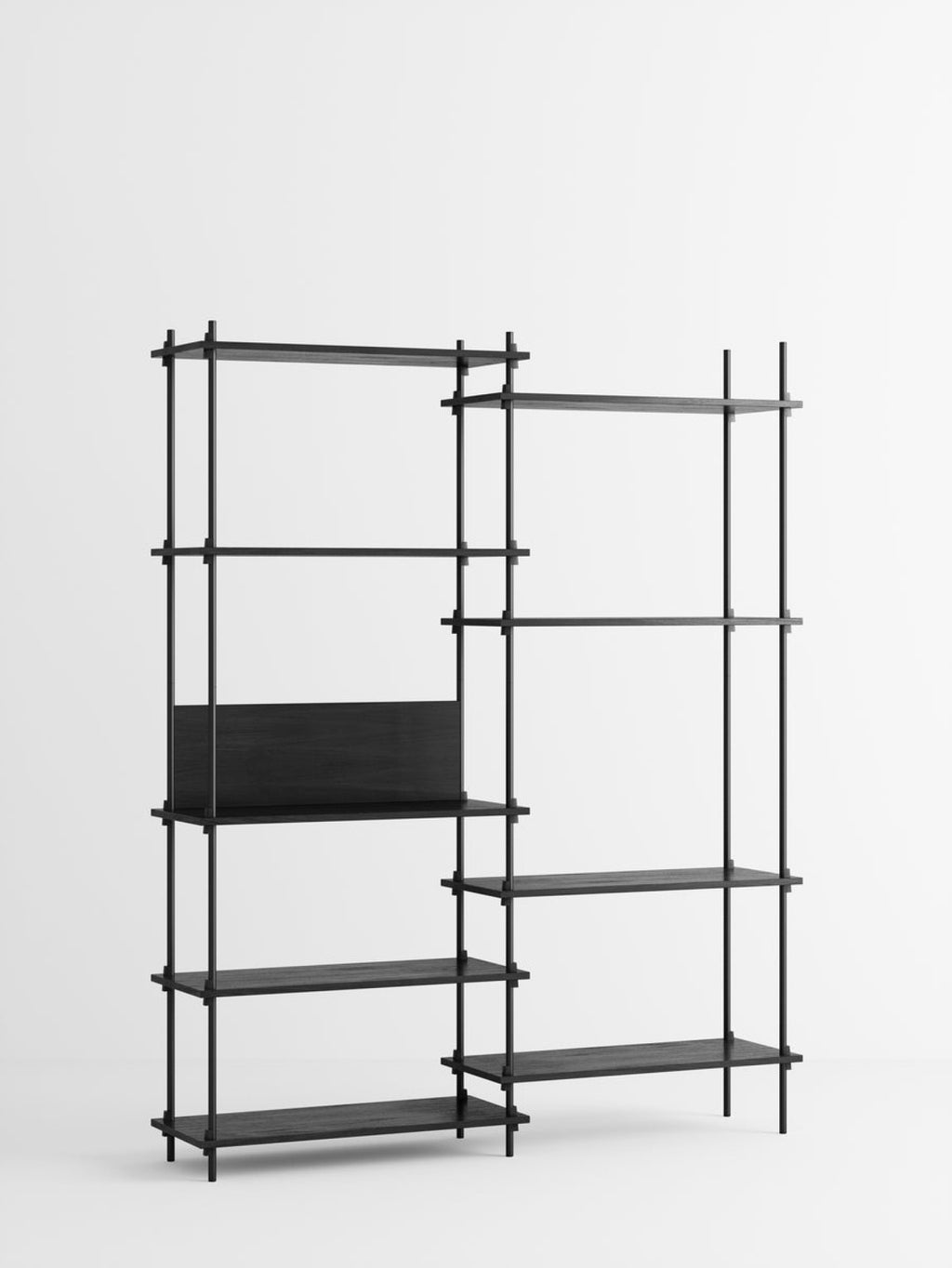Customizable Moebe Shelving System S.200.2.A in Black - Versatile Design