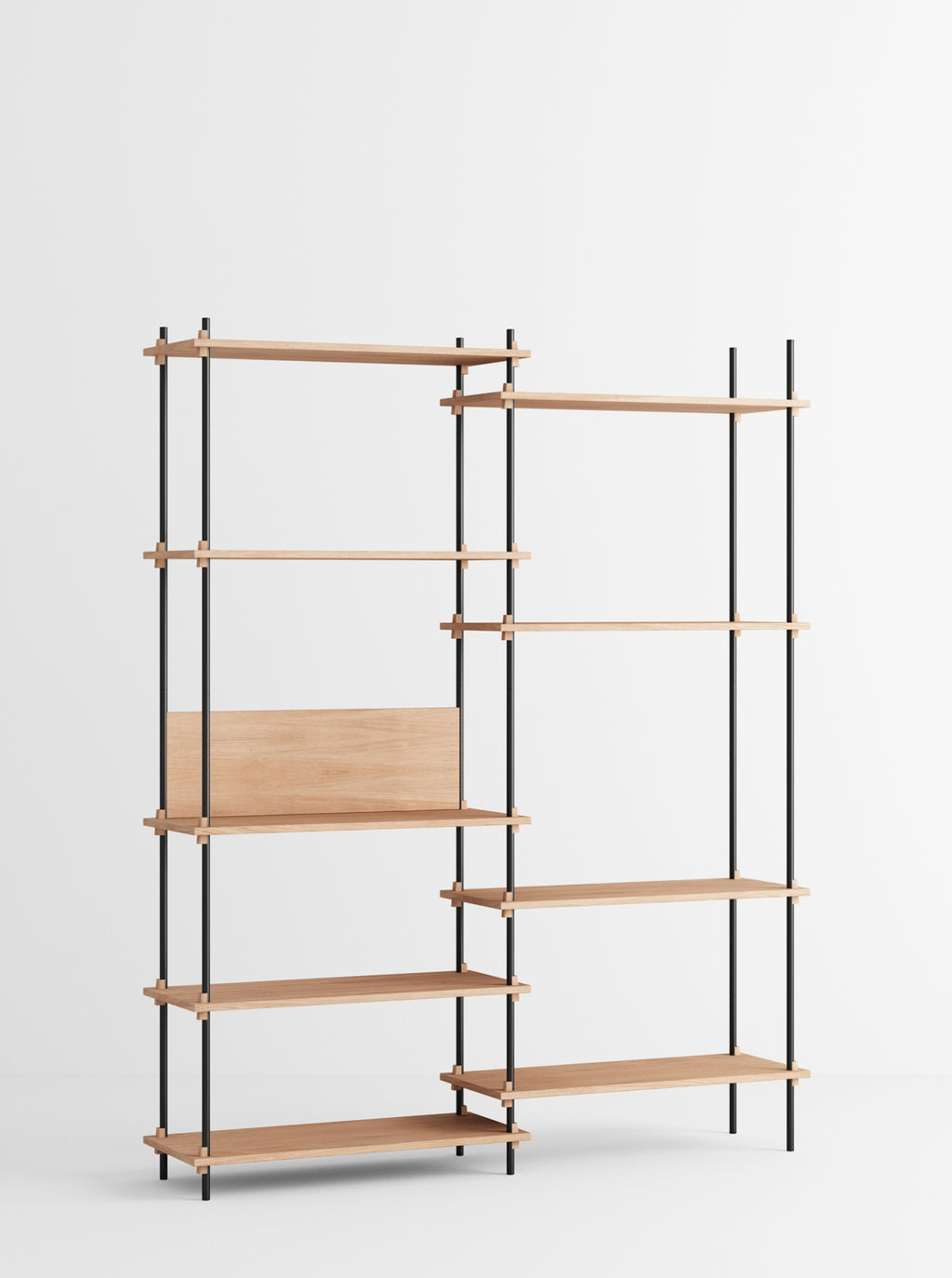 Customizable Moebe Shelving System in Oak/Black - Versatile & Stylish