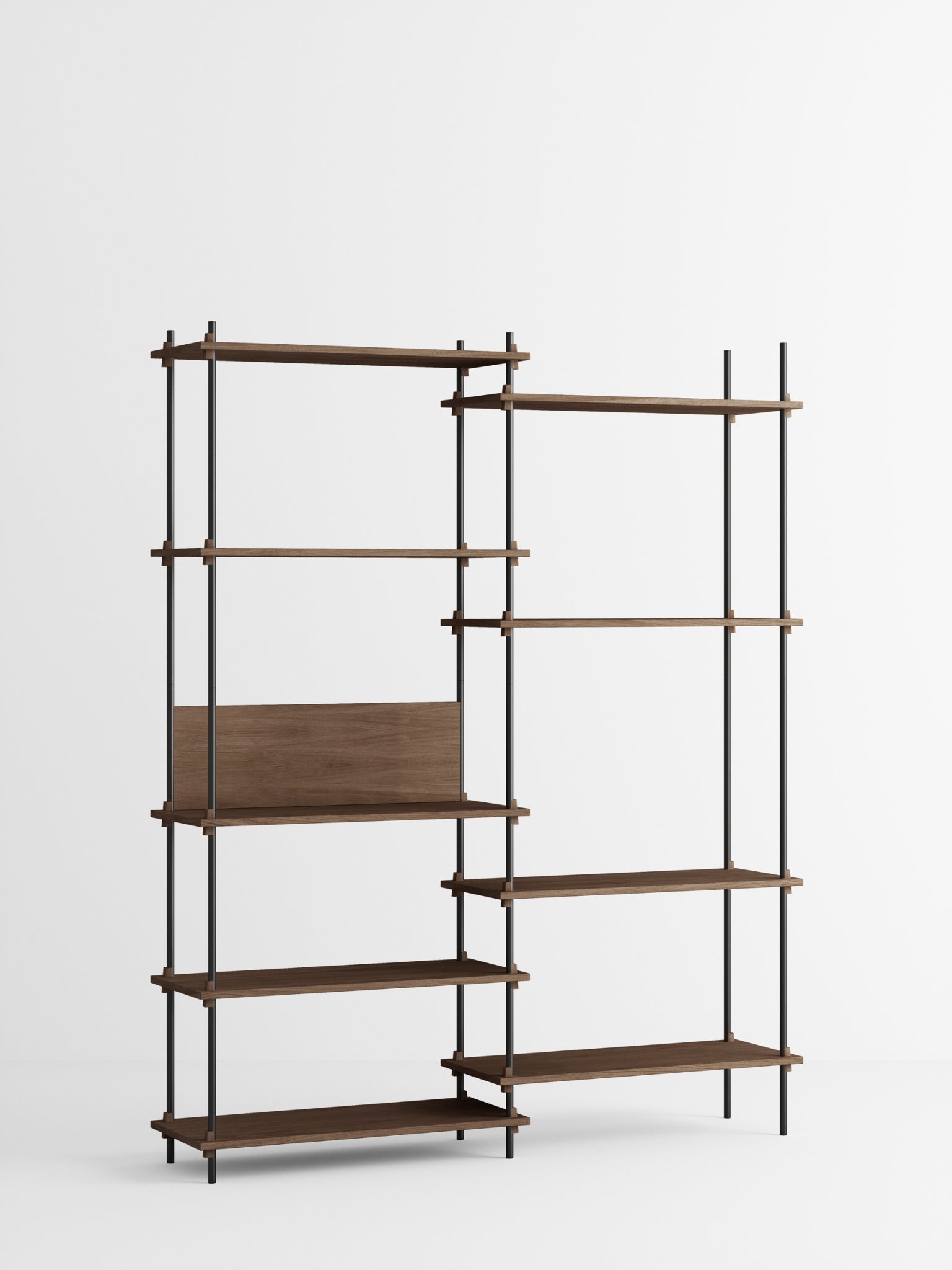 Customizable Moebe Shelving System in Smoked Oak/Black - Versatile Design