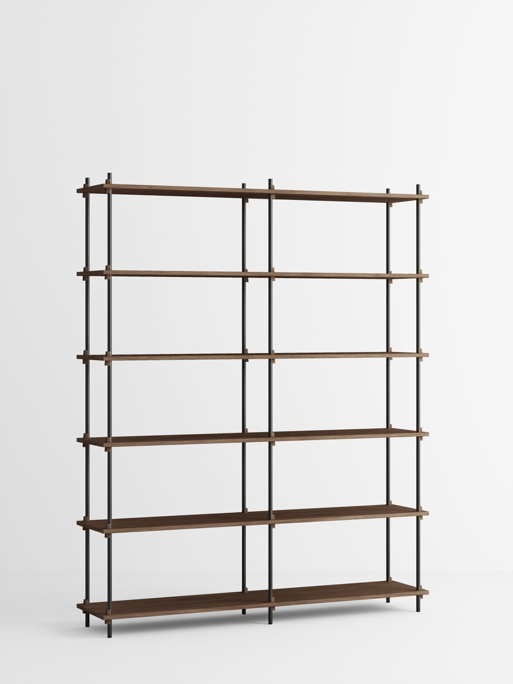 Customizable Moebe Shelving System in Smoked Oak & Black - 200cm Height