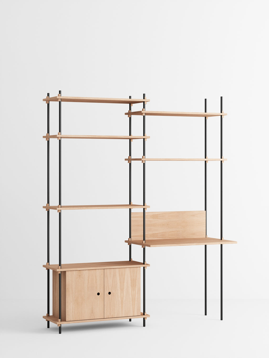 Customizable Moebe Shelving System in Oak/Black - Stylish & Versatile Design