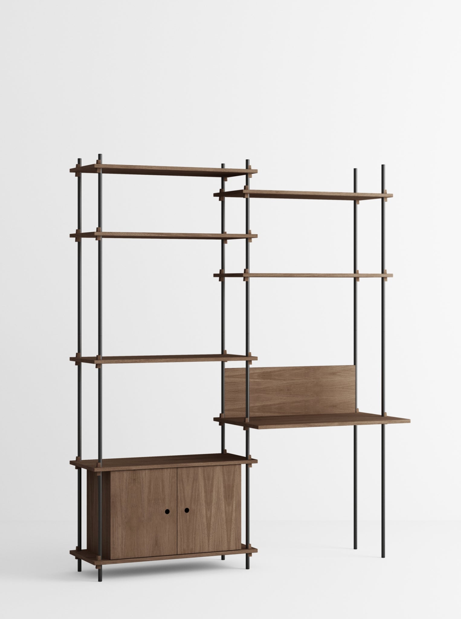 Customizable Moebe Shelving System in Smoked Oak/Black - Versatile Design