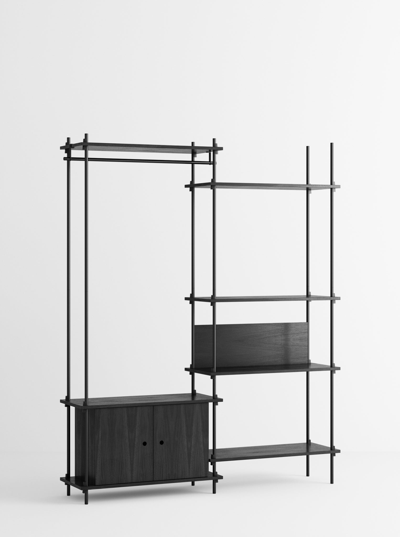 Customizable Moebe Shelving System S.200.2.G in Black - Versatile Design