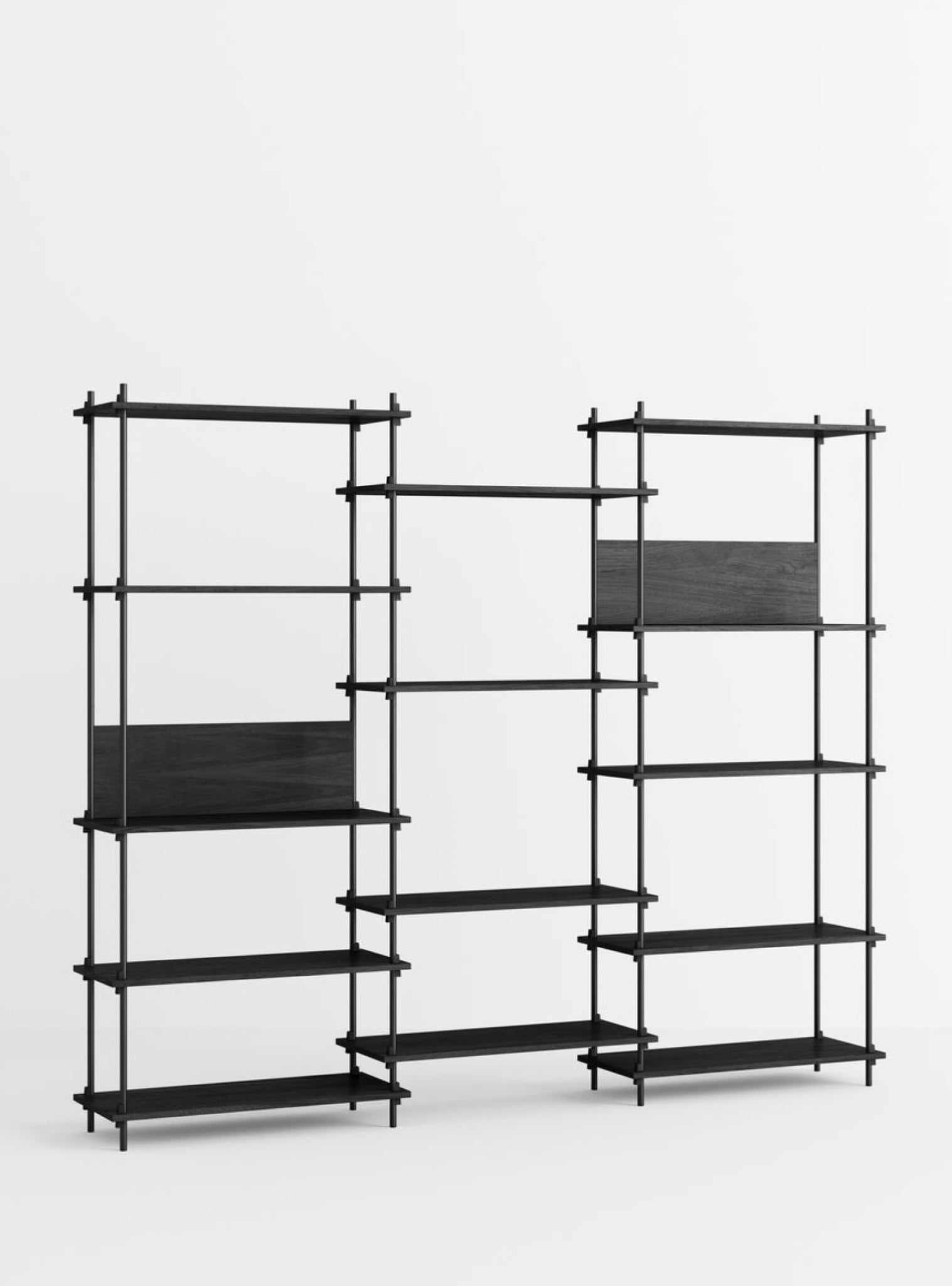 Customizable Moebe Shelving System S.200.3.A in Black - Versatile Design