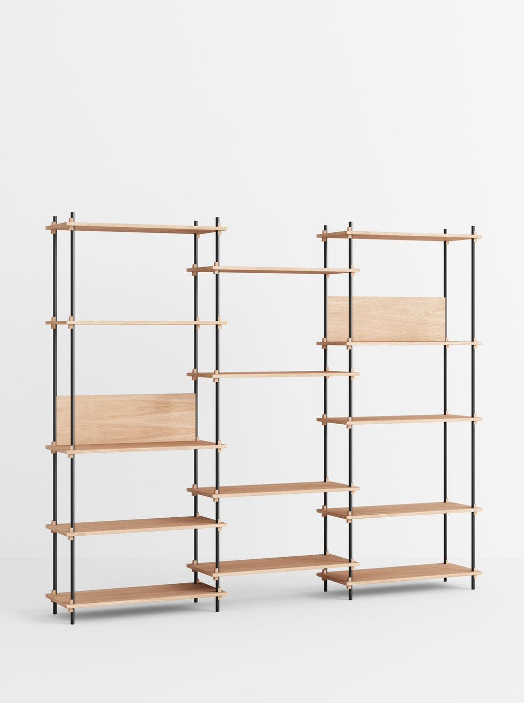 Customizable Moebe Shelving System in Oak/Black - Versatile Home Storage