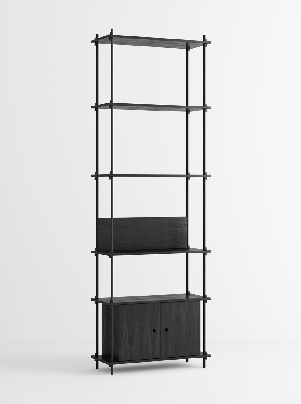 Customizable Moebe Black Shelving System - Versatile Room Divider & Wall Unit