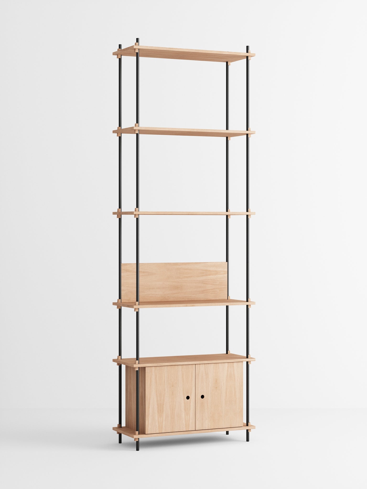Customizable Moebe Shelving System in Oak/Black - Versatile Home Storage
