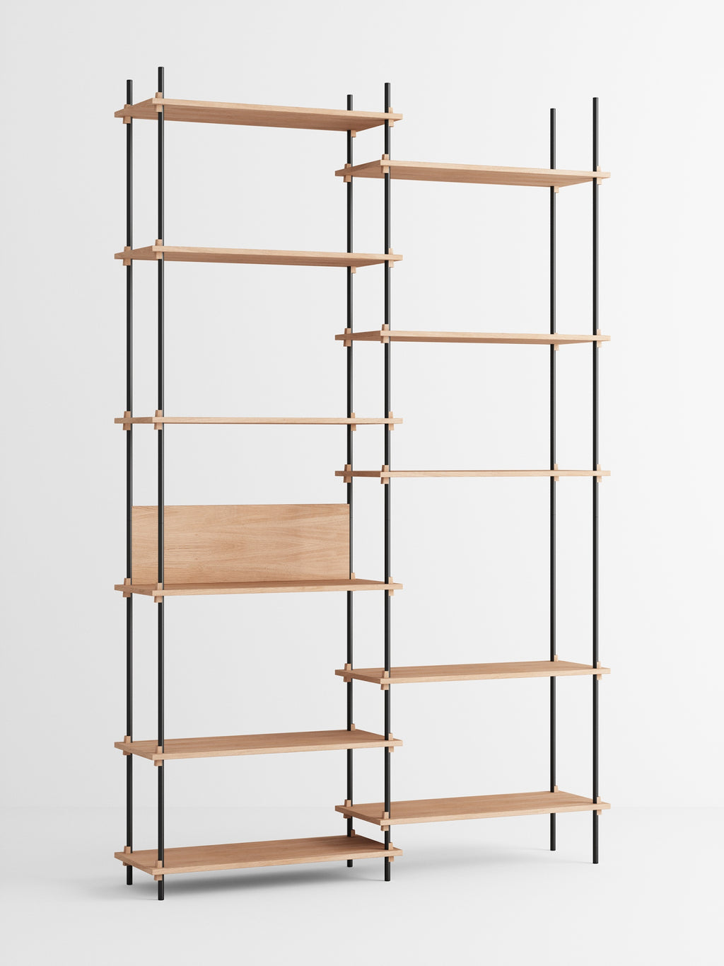 Customizable Moebe Shelving System in Oak/Black - Versatile Home Storage
