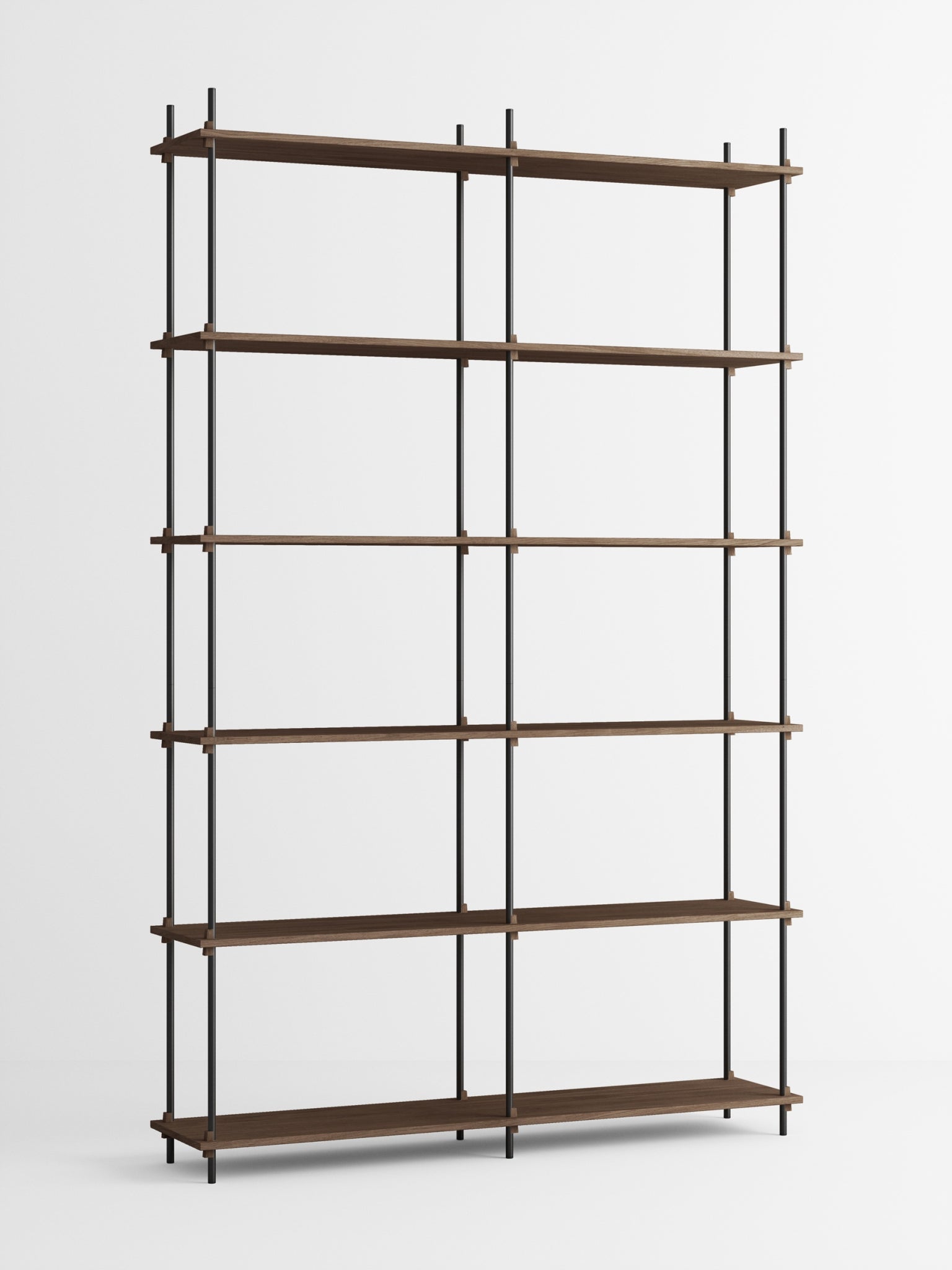 Customizable Moebe Shelving System in Smoked Oak & Black - 255cm Height