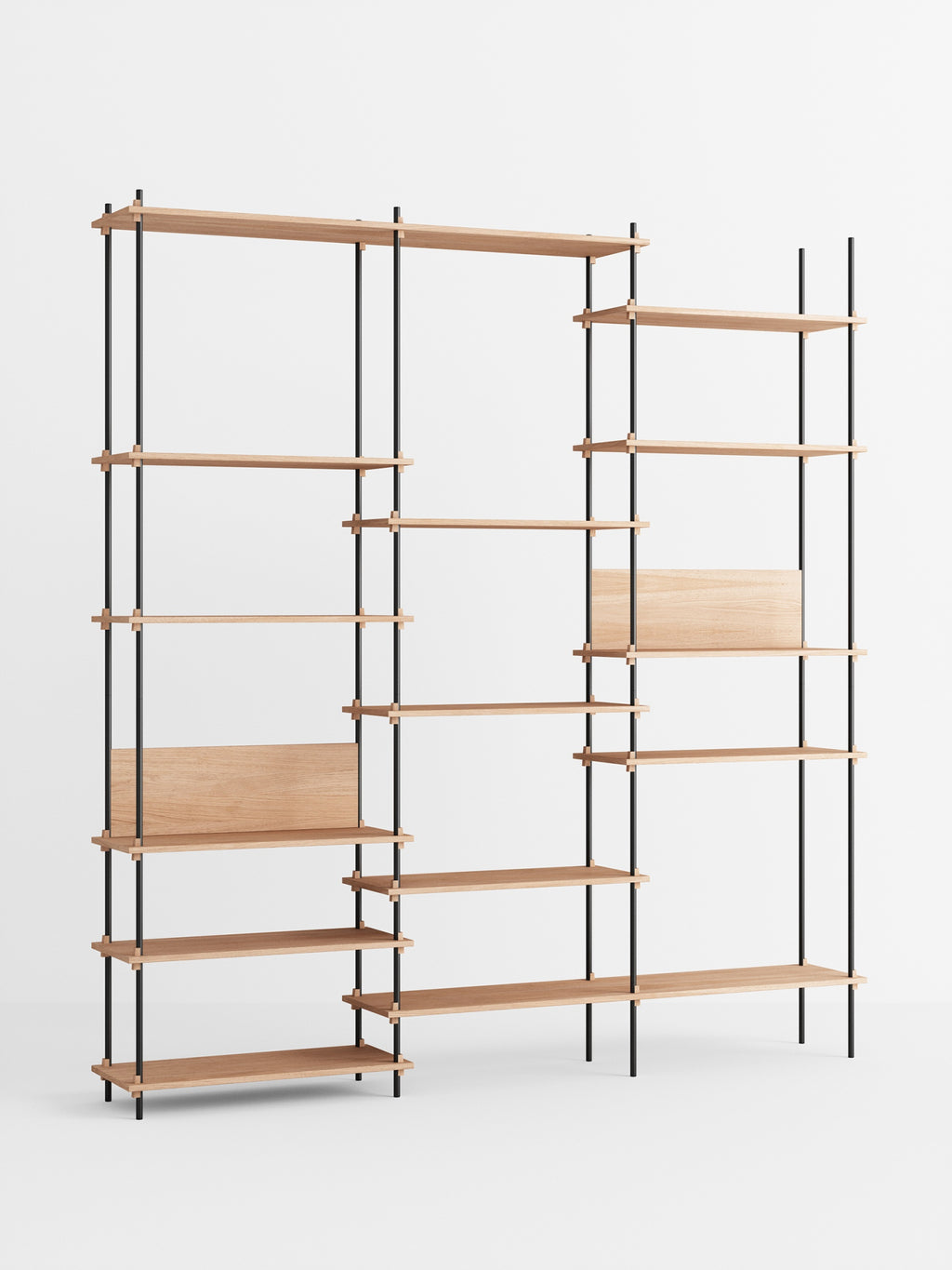 Customizable Moebe Shelving System in Oak/Black - Versatile & Stylish
