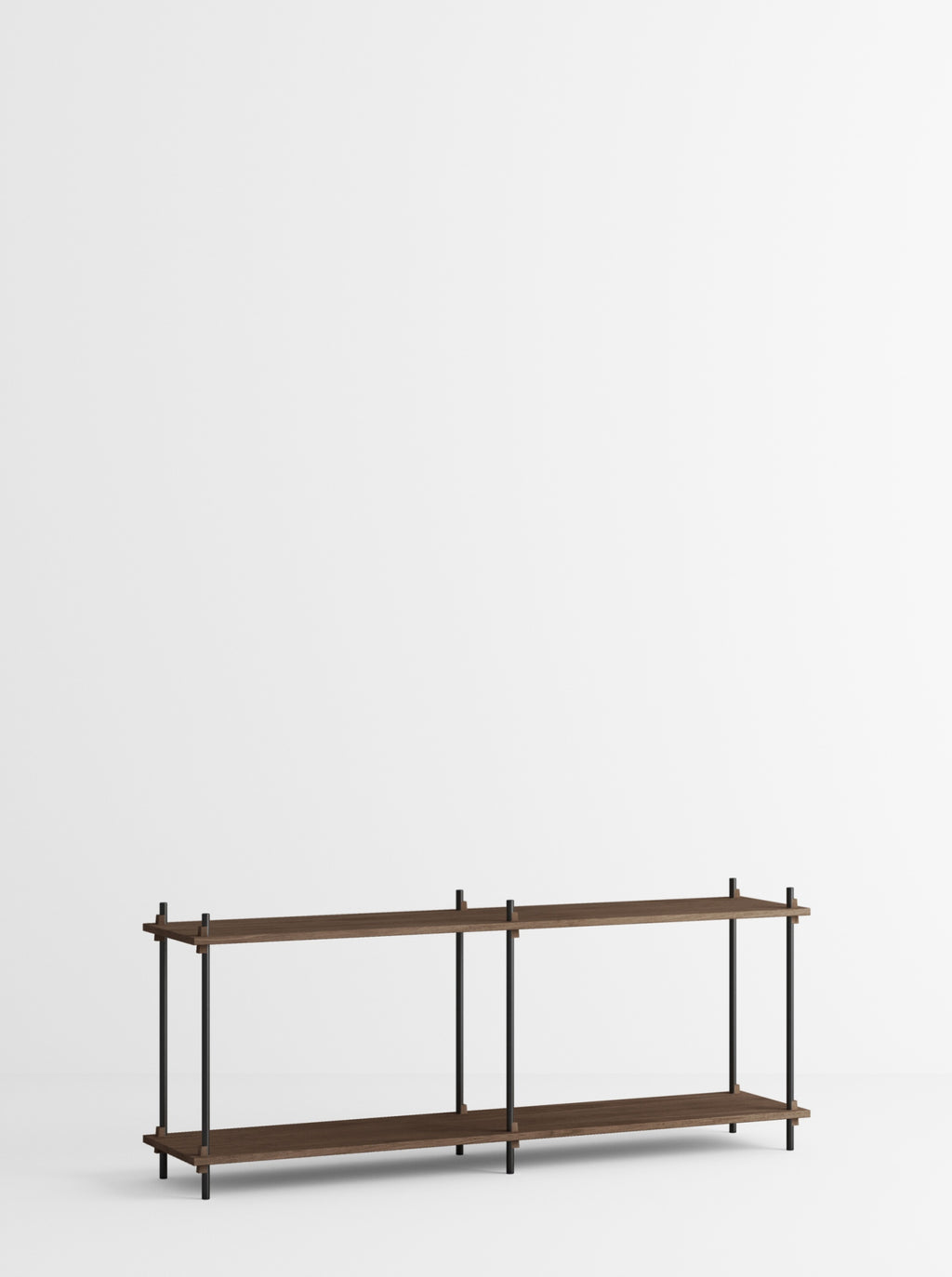 Customizable Moebe Shelving System in Smoked Oak & Black - 163x65 cm