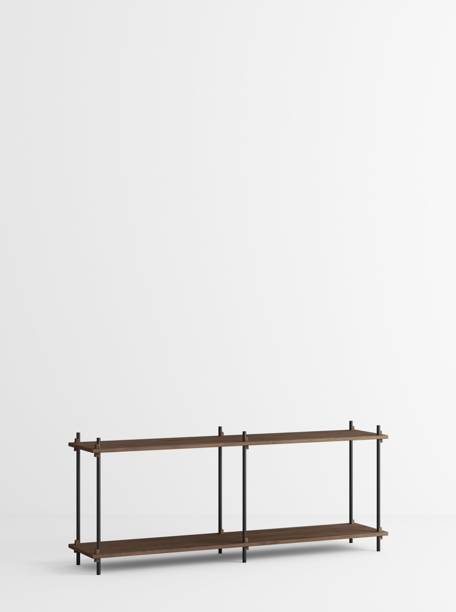 Customizable Moebe Shelving System in Smoked Oak & Black - 163x65 cm