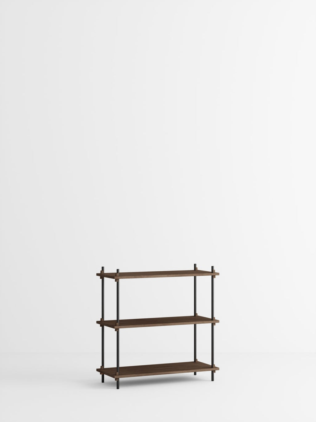 Customizable Moebe Shelving System in Smoked Oak & Black - 85cm Height