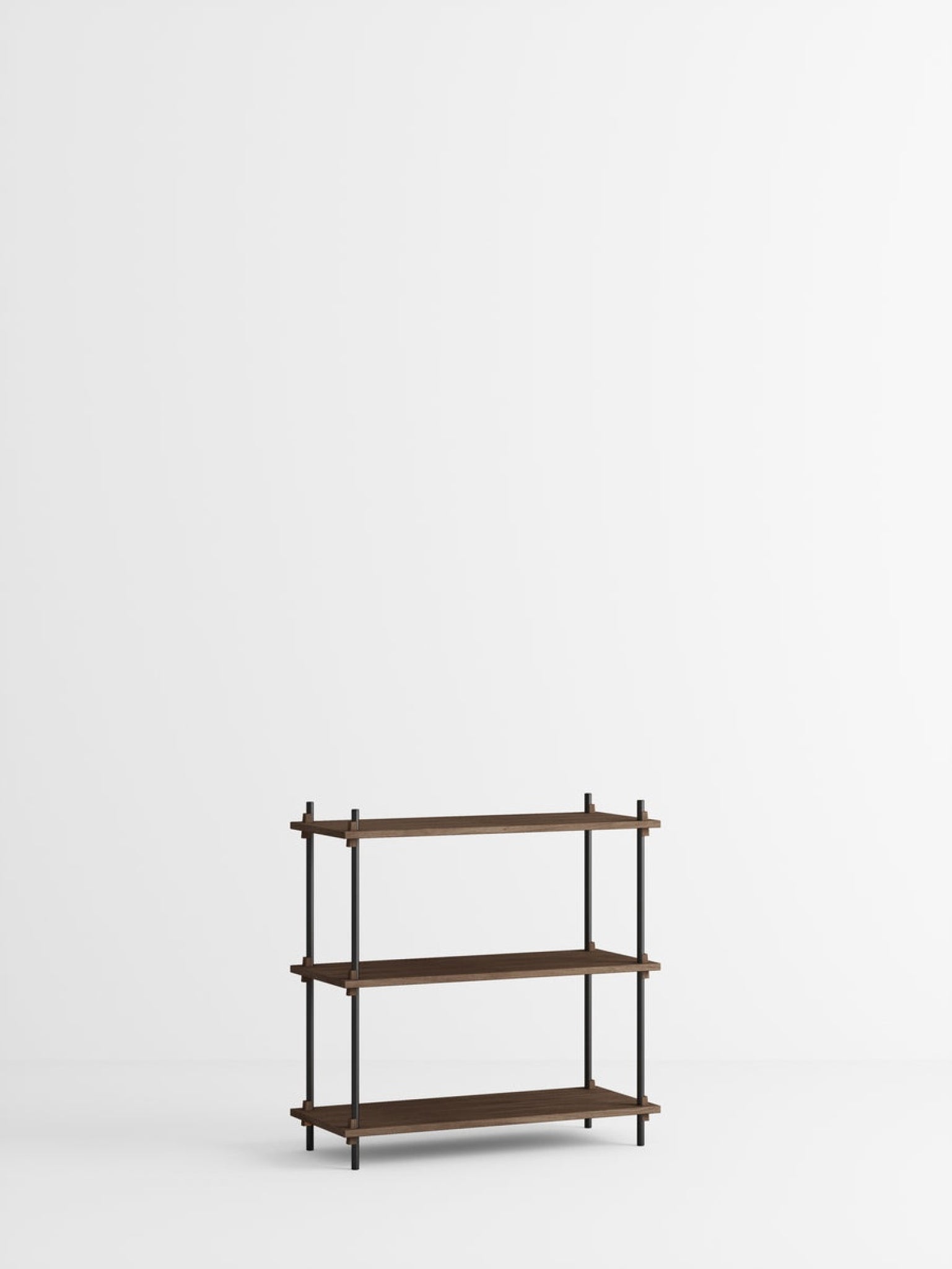 Customizable Moebe Shelving System in Smoked Oak & Black - 85cm Height