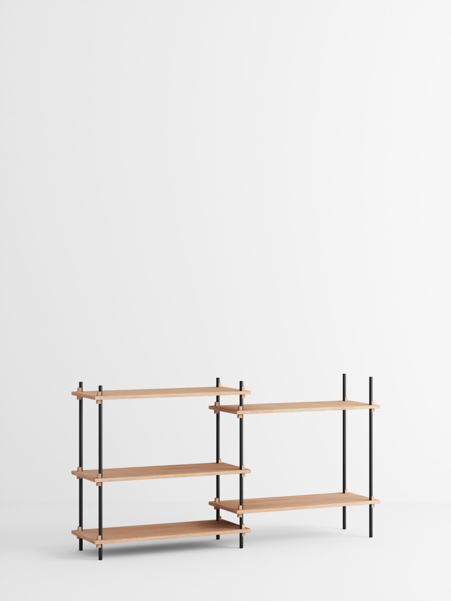 Customizable Moebe Shelving System in Oak/Black - Versatile & Stylish