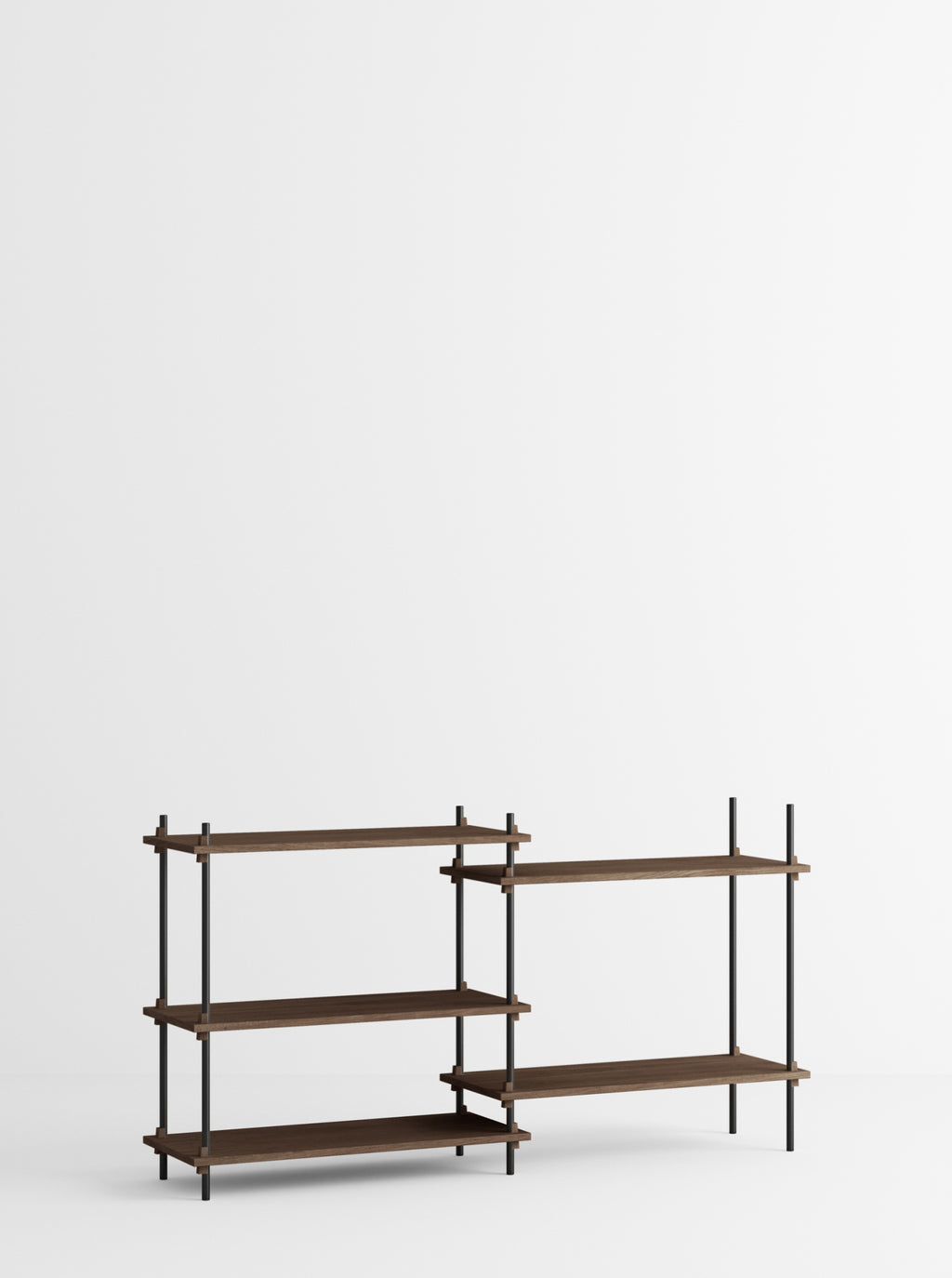 Customizable Moebe Shelving System in Smoked Oak & Black - Versatile Design