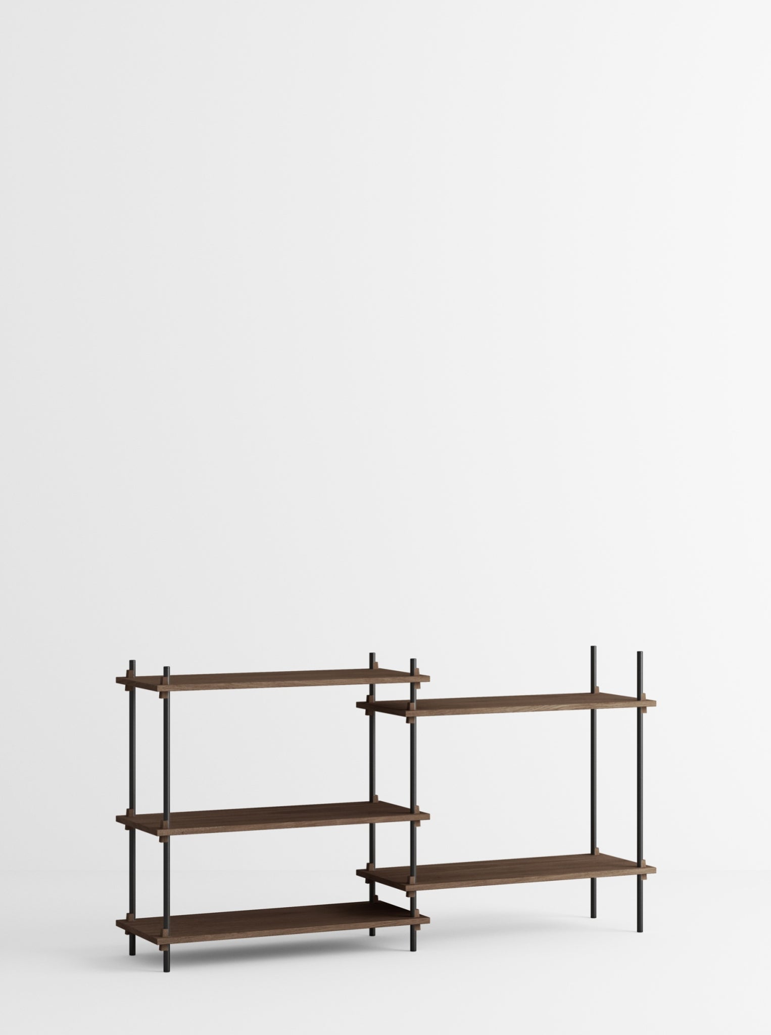 Customizable Moebe Shelving System in Smoked Oak & Black - Versatile Design