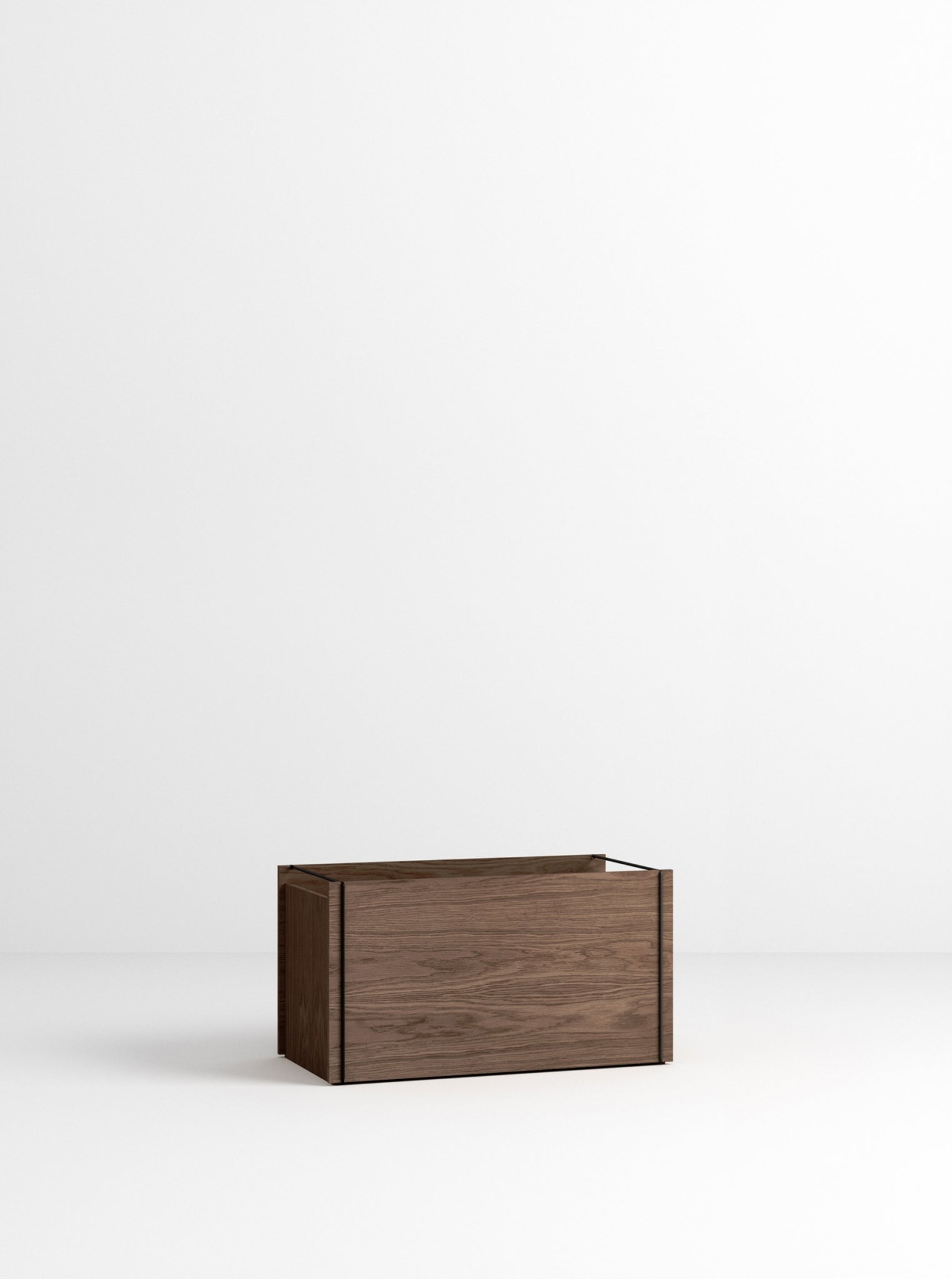 Spacious Moebe Storage Box in Smoked Oak/Black - 47L Capacity, Stackable