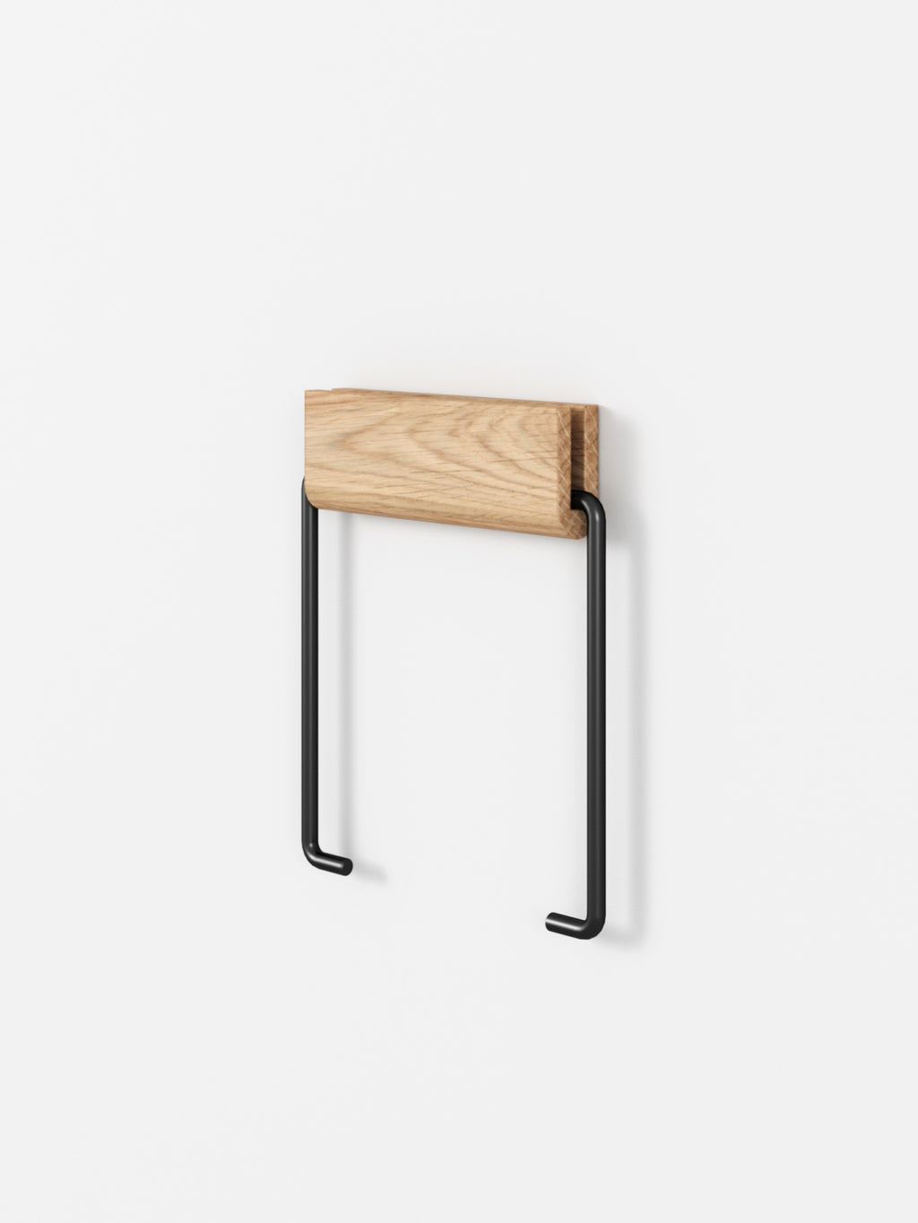 Stylish Moebe Oak & Black Toilet Paper Holder - Durable & Water-Resistant