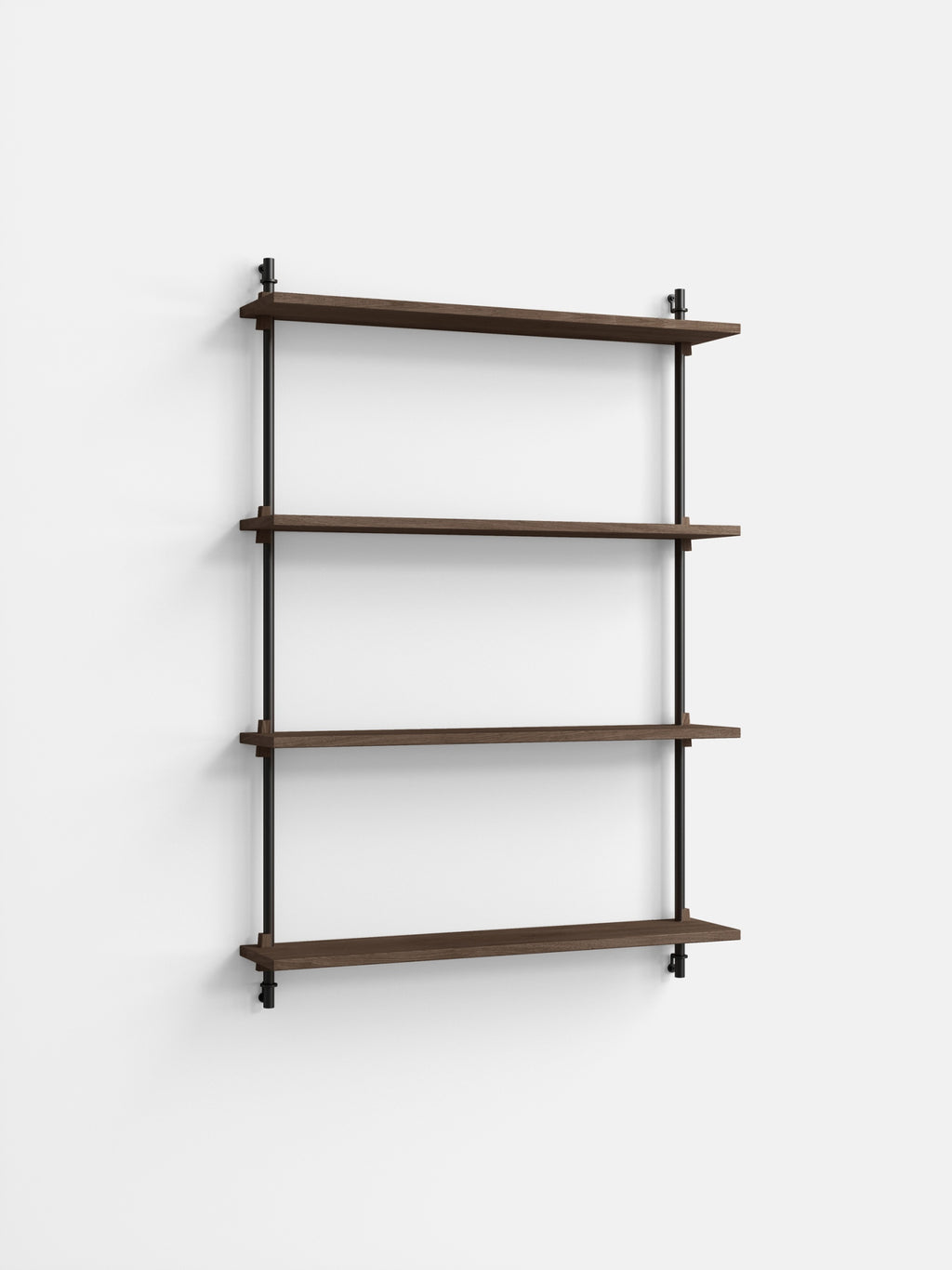 Moebe Wall Shelving WS.115.1: Adjustable Smoked Oak & Black Shelf