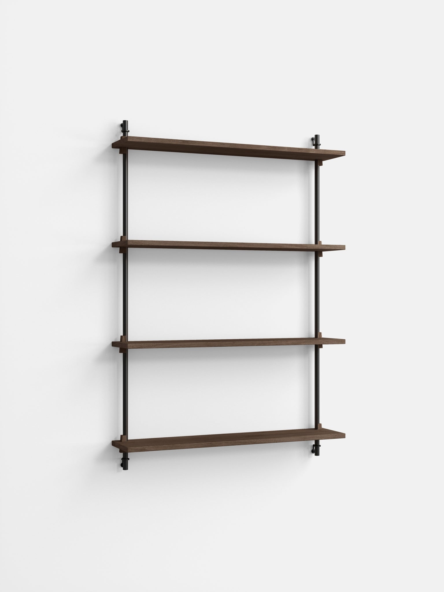 Moebe Wall Shelving WS.115.1: Adjustable Smoked Oak & Black Shelf