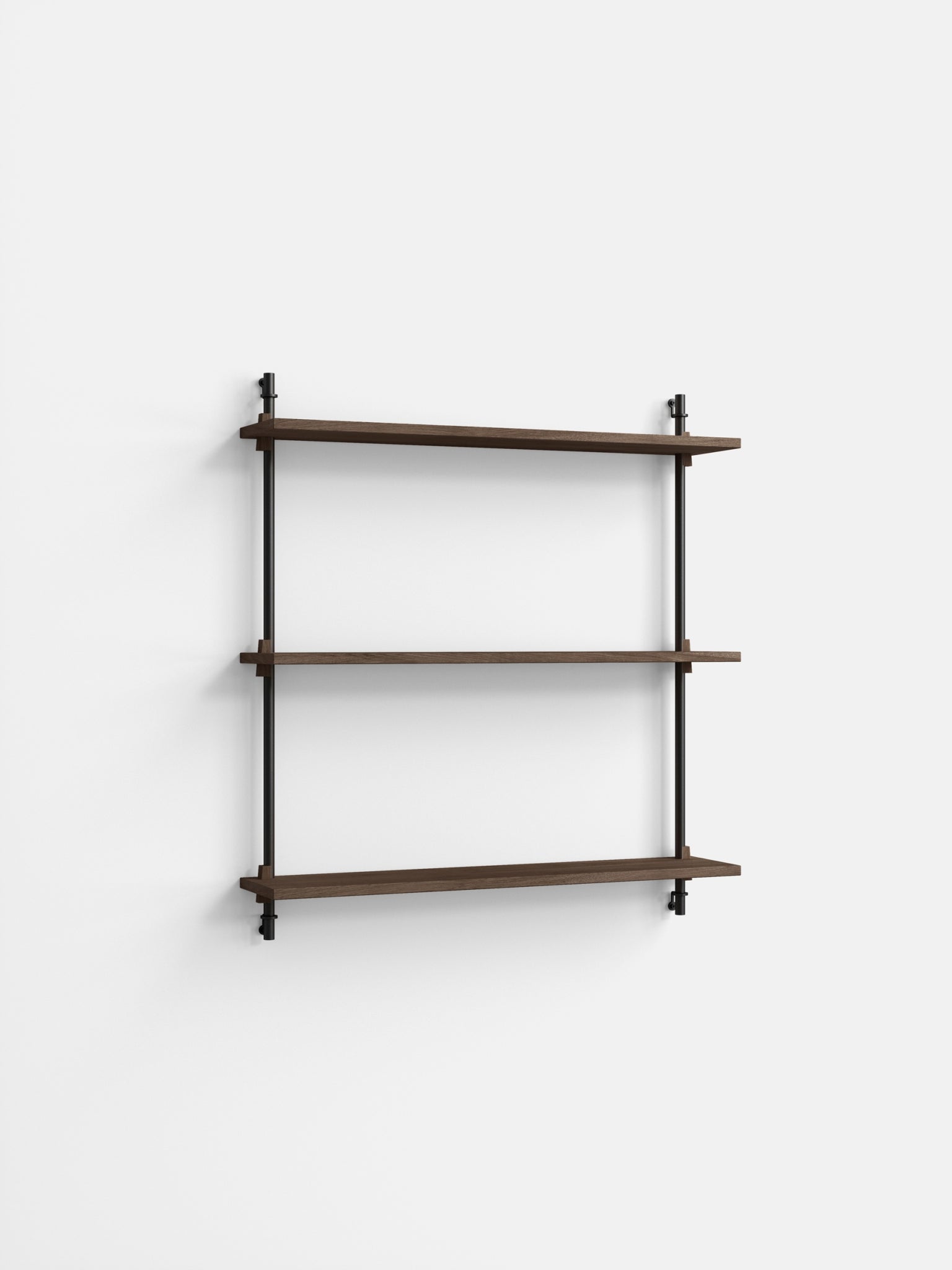 Versatile Moebe Wall Shelving WS.85.1 in Smoked Oak & Black for Any Room