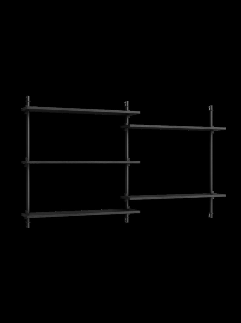 Moebe Wall Shelving WS.85.2: Versatile Black Shelves for Any Room