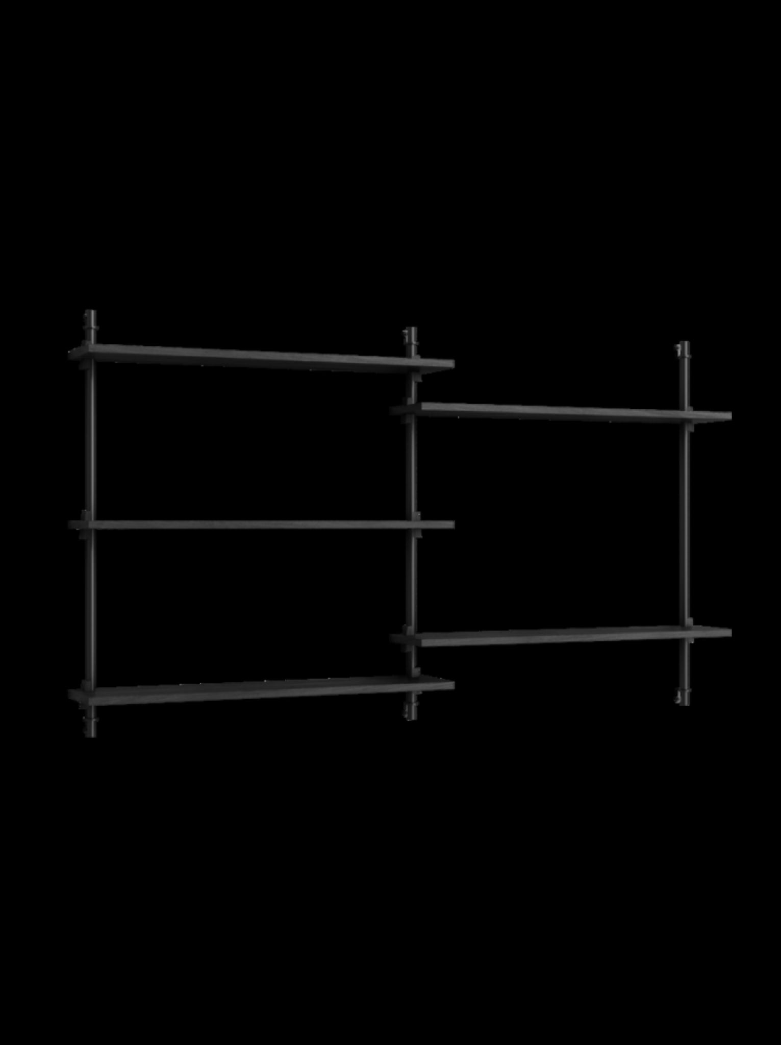 Moebe Wall Shelving WS.85.2: Versatile Black Shelves for Any Room