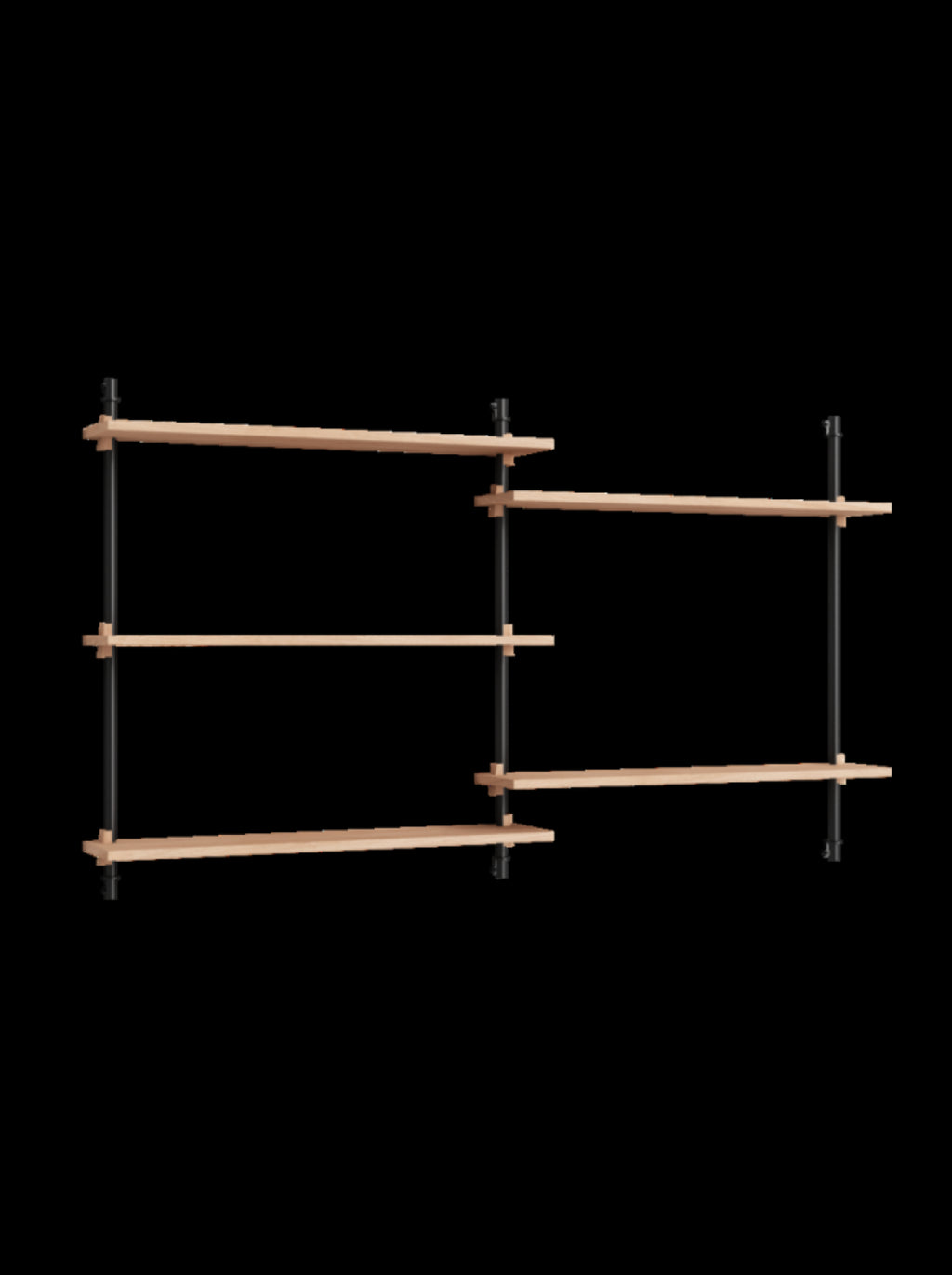 Moebe Wall Shelving WS.85.2: Versatile Oak/Black Shelf for Any Room