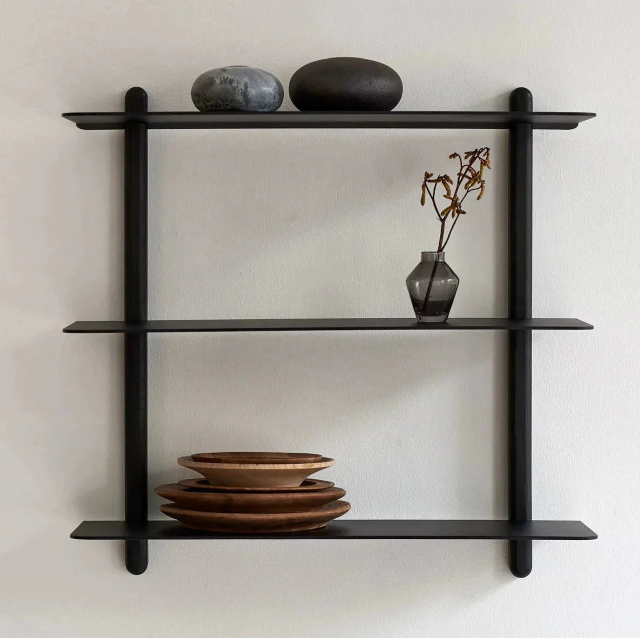 Gejst Nivo Large Black Ash Wall Shelf – Minimalist Floating Design