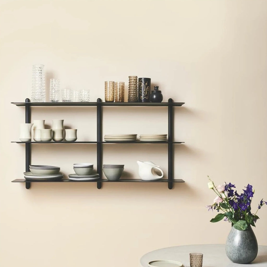 Gejst NIVO Large Shelf - Black Ash/Black | Ash & Steel 118x25x65 cm