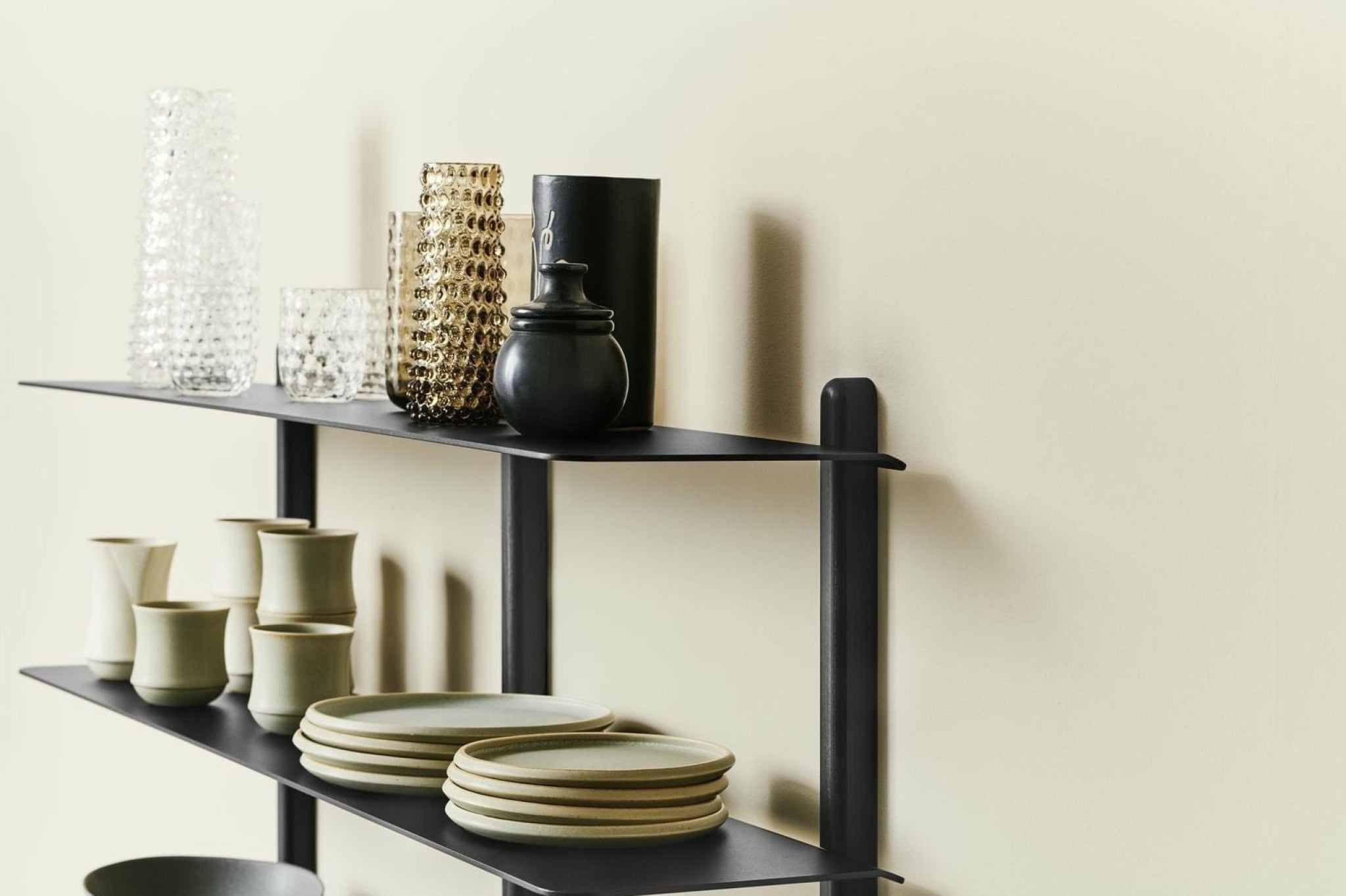 Gejst Nivo Large Wall Shelf Black Ash/black - Ash & Steel, 118cm