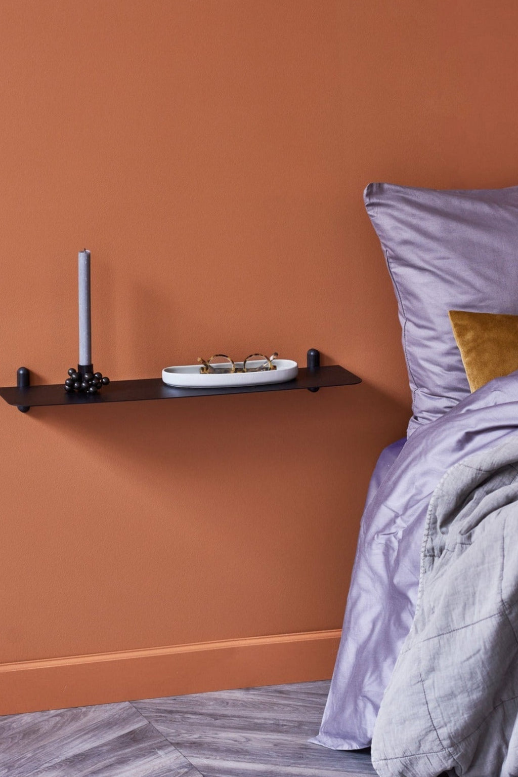 Gejst Nivo G Minimalist Wall Shelf - Black Ash/black, 80×64×15 Cm