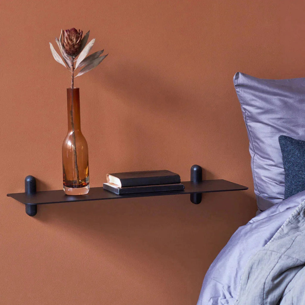 Gejst Nivo Large Floating Wall Shelf G — Black Ash/black, 66.5×25×12 Cm