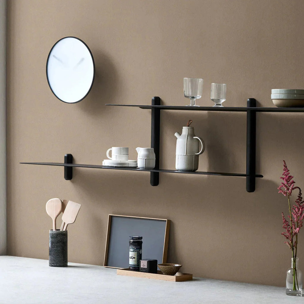 Gejst Nivo Shelf H Large - Black Ash/black 169.5cm Minimal Wall Shelf