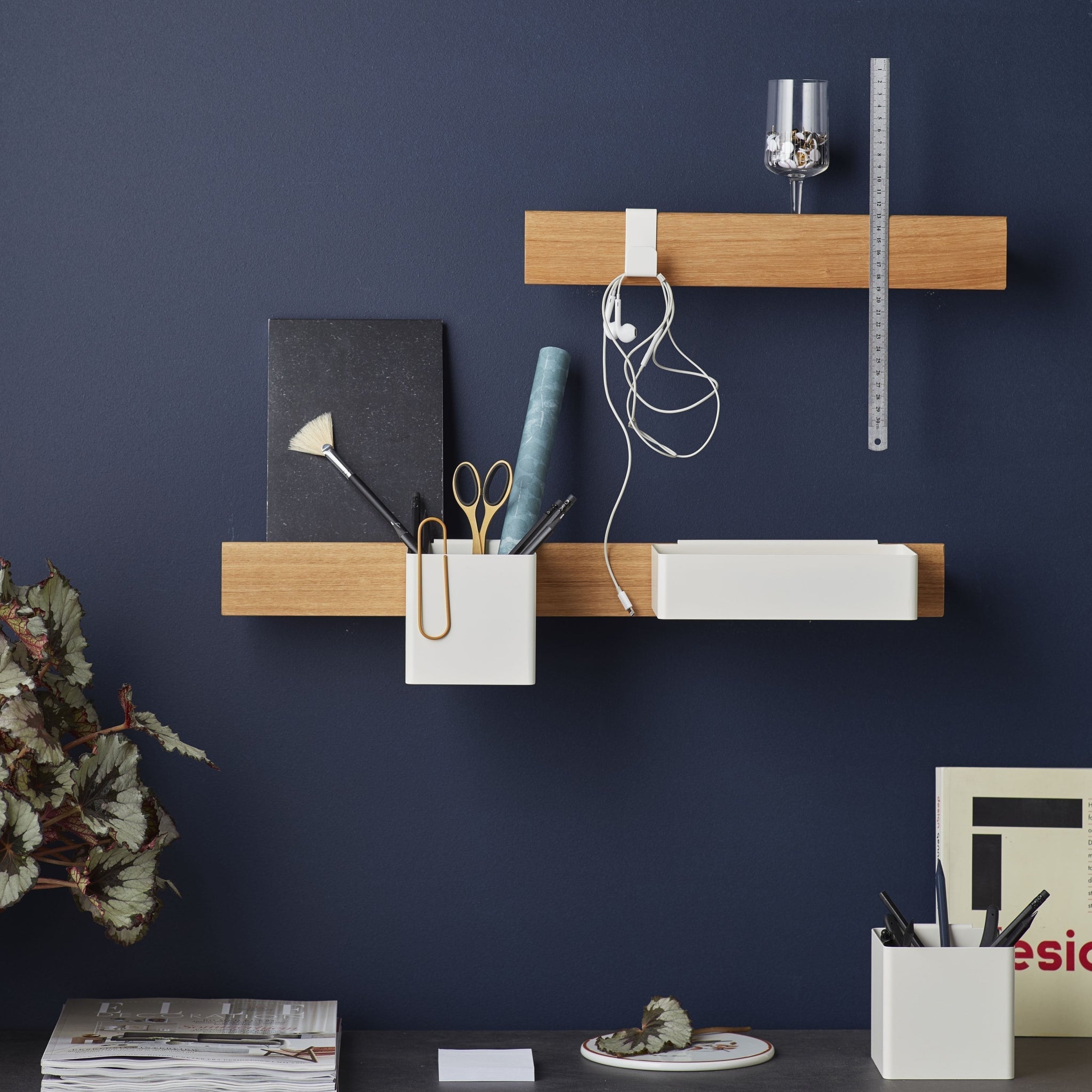 Gejst FLEX Rail 40 Oak/Black — Magnetic Wall Organizer 40 cm