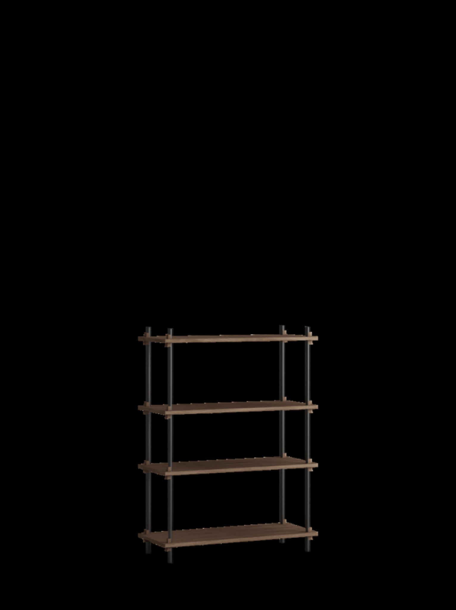 Customizable Moebe Shelving System in Smoked Oak & Black - Versatile Design