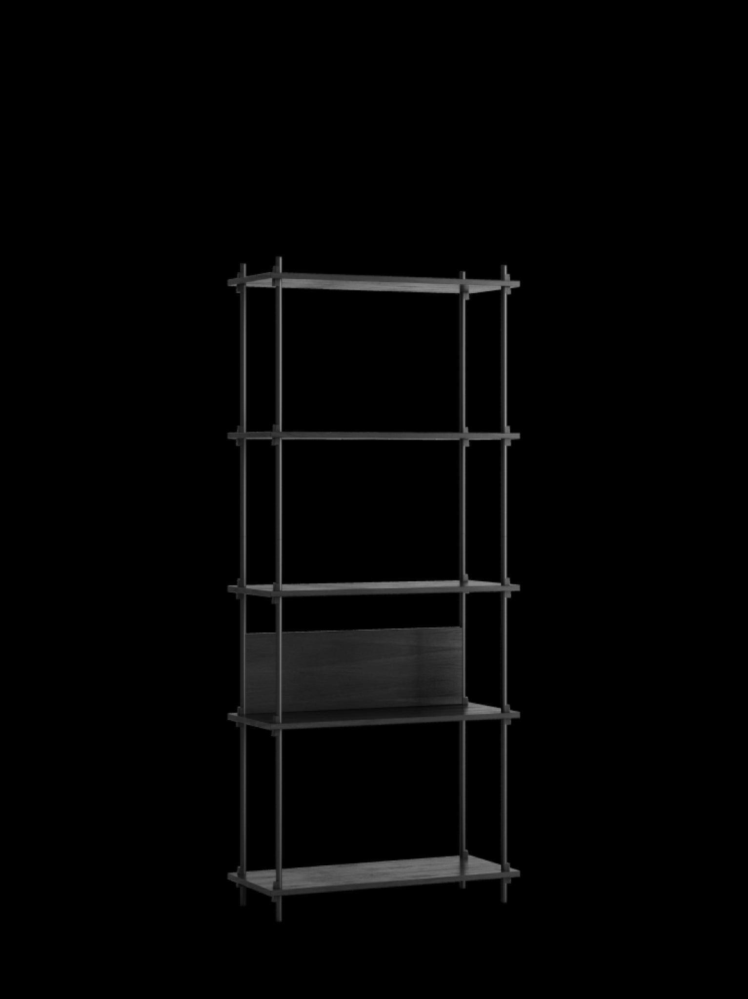 Customizable Moebe Black Shelving System - Versatile Room Divider & Wall Unit