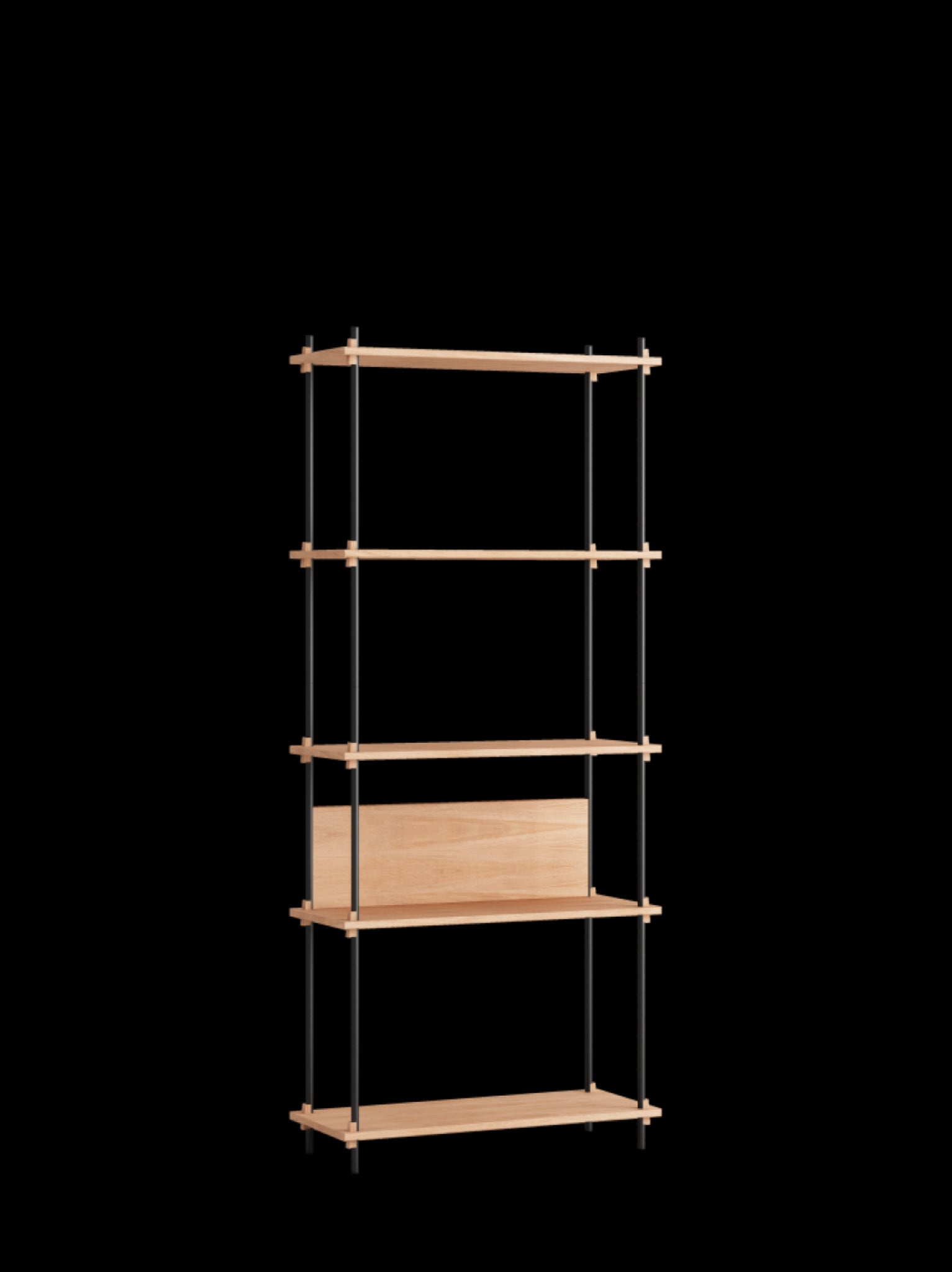 Customizable Moebe Shelving System in Oak/Black - Versatile & Stylish