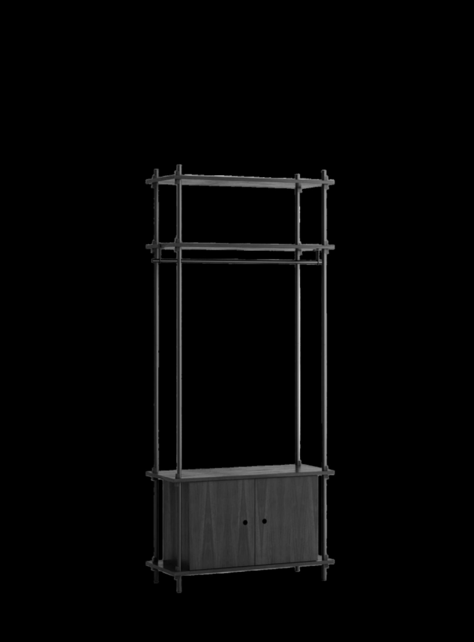 Customizable Moebe Shelving System S.200.1.G in Black - Versatile Design