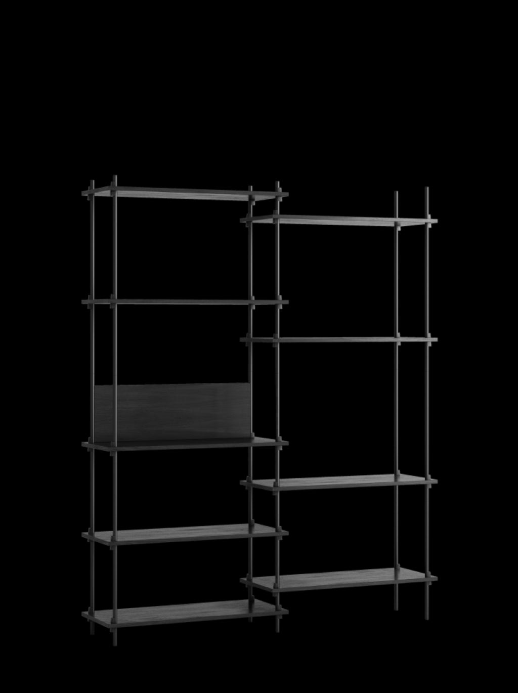 Customizable Moebe Shelving System S.200.2.A in Black - Versatile Design