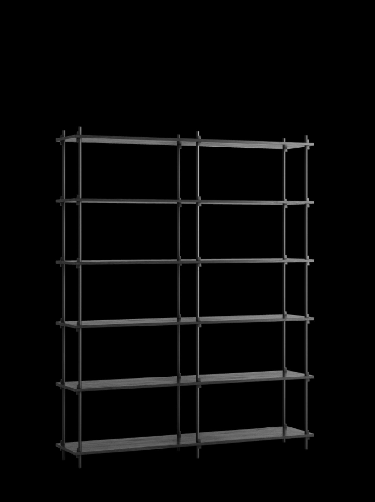 Customizable Moebe Black Shelving System - Versatile Room Divider & Wall Unit