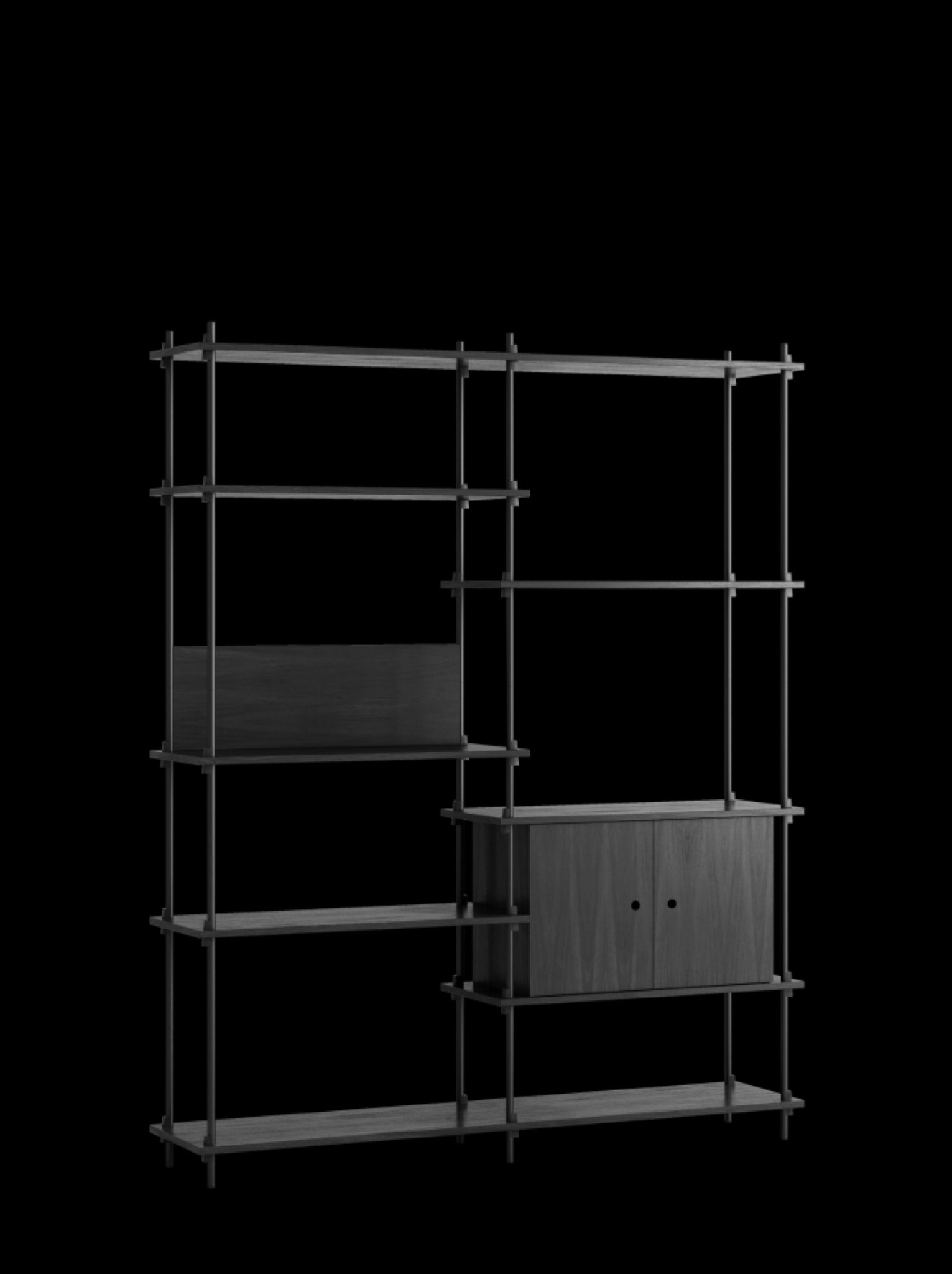 Customizable Moebe Shelving System S.200.2.C in Black - Versatile Design