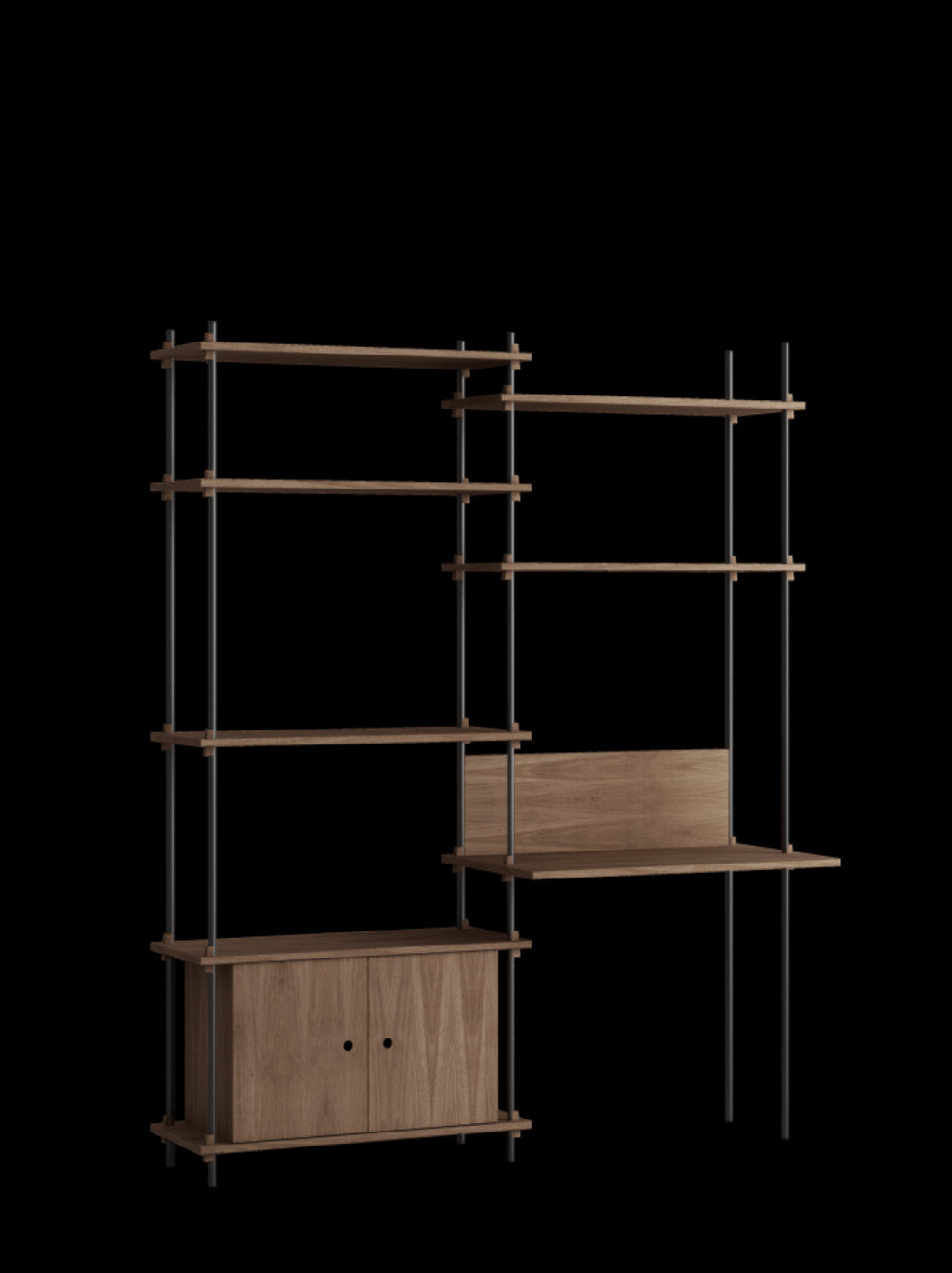 Customizable Moebe Shelving System in Smoked Oak/Black - Versatile Design