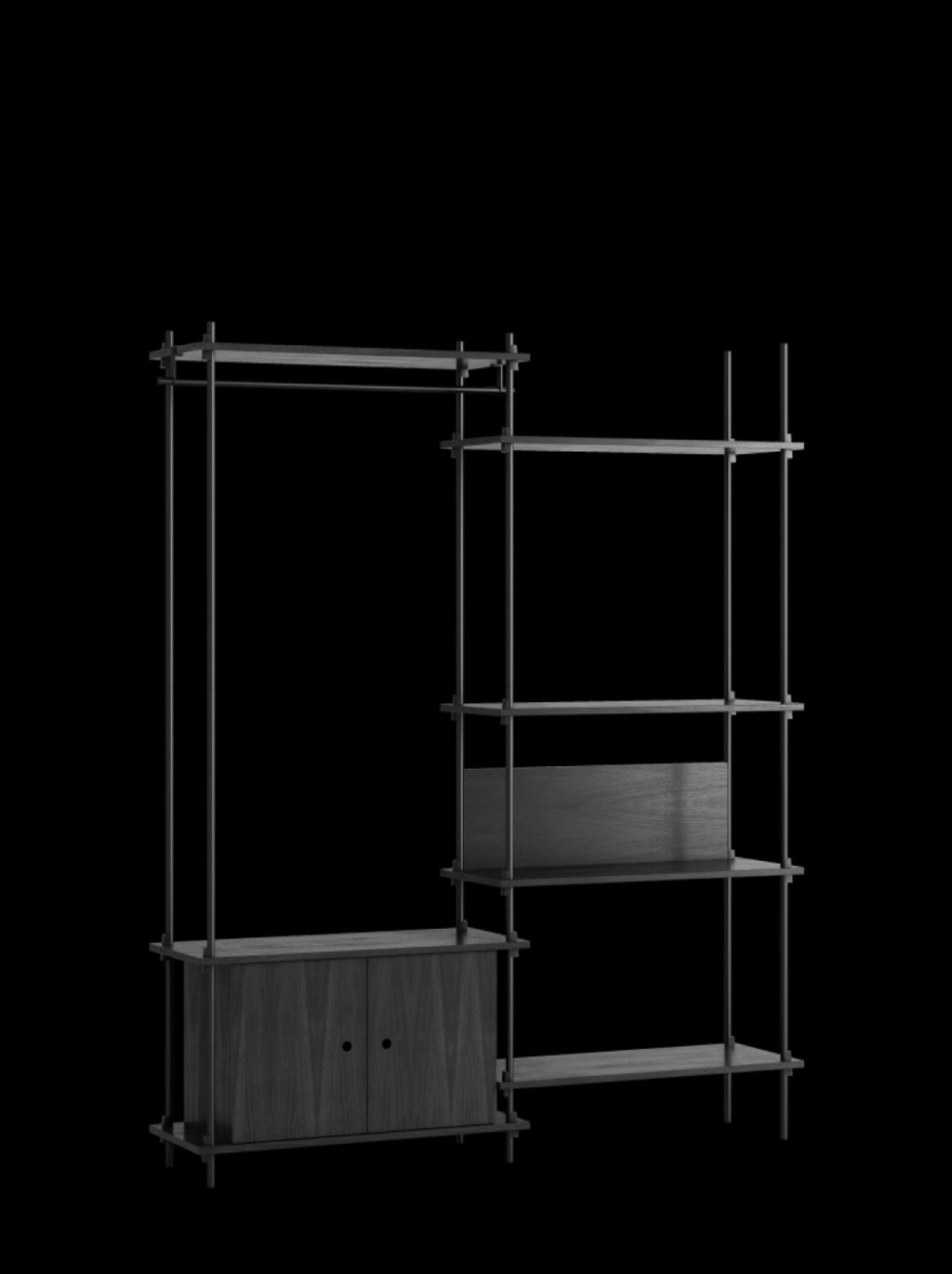 Customizable Moebe Shelving System S.200.2.G in Black - Versatile Design