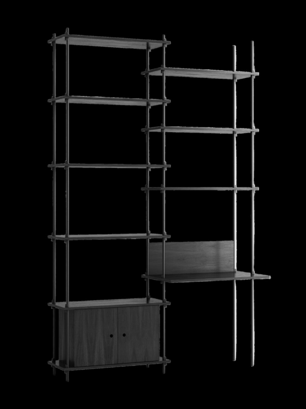 Customizable Moebe Shelving System in Black - Versatile & Stylish Design