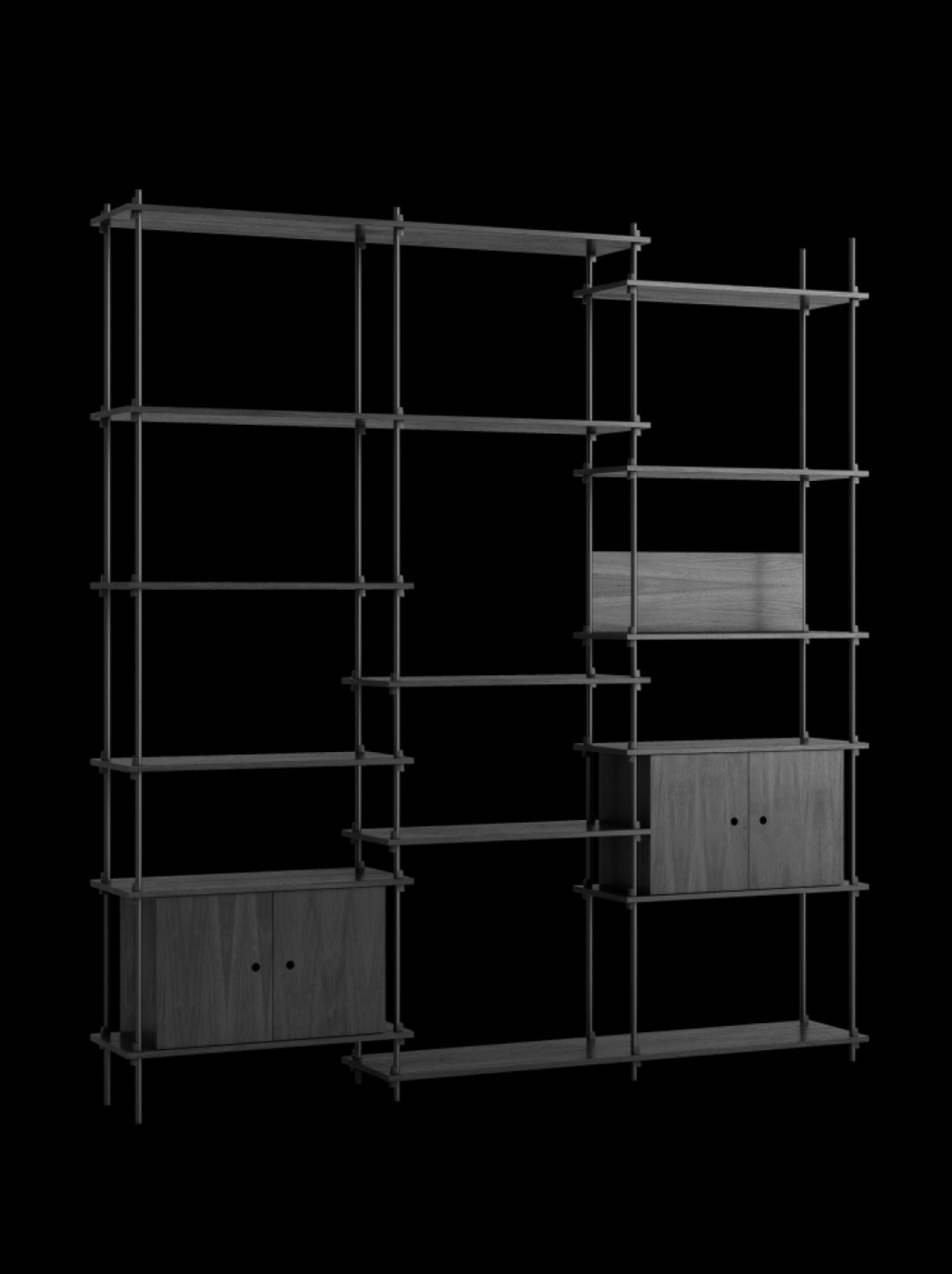 Customize Your Space with Moebe Black Shelving System - Versatile Design