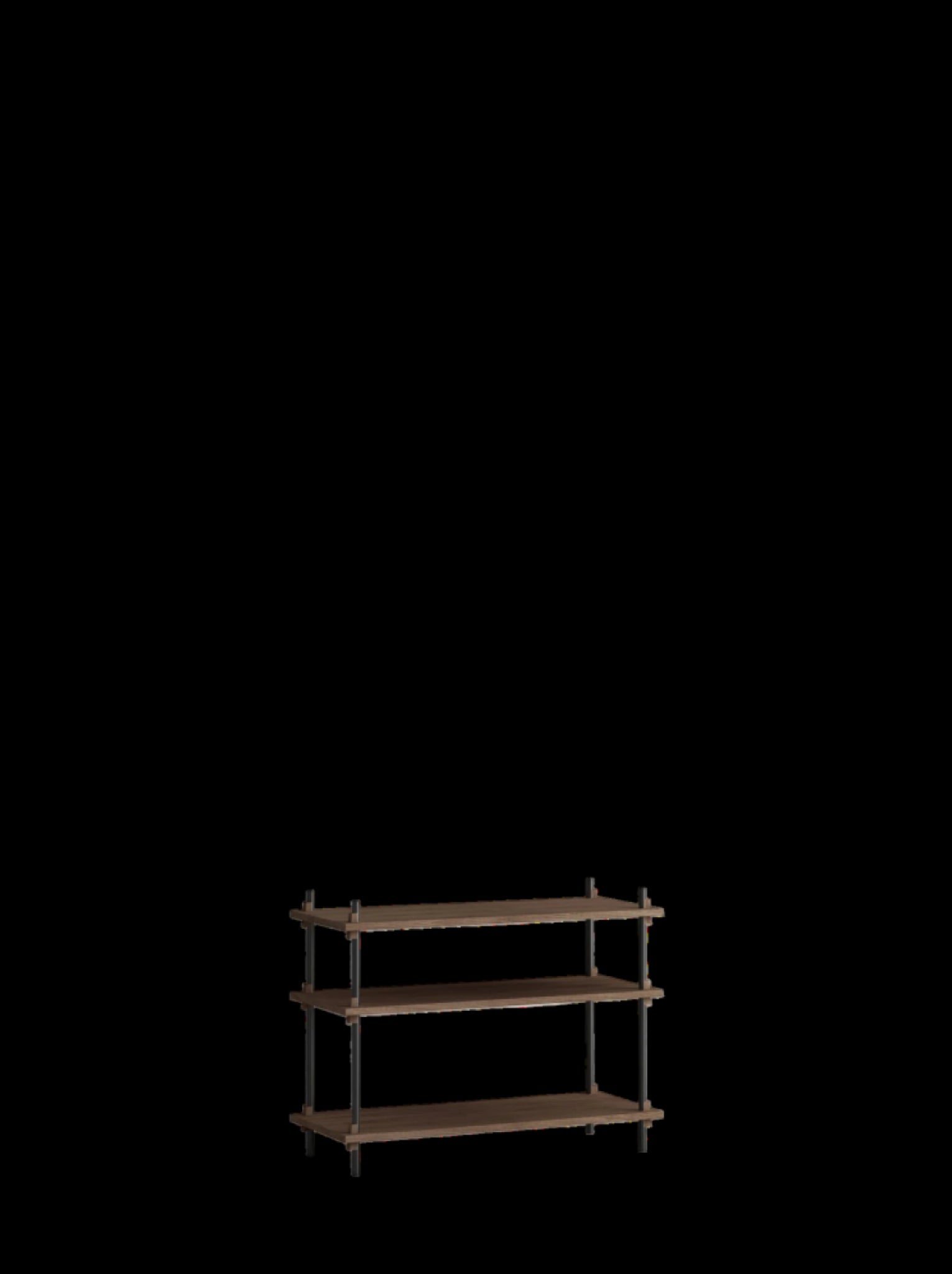 Customizable Moebe Shelving System in Smoked Oak & Black - 65x86x35 cm